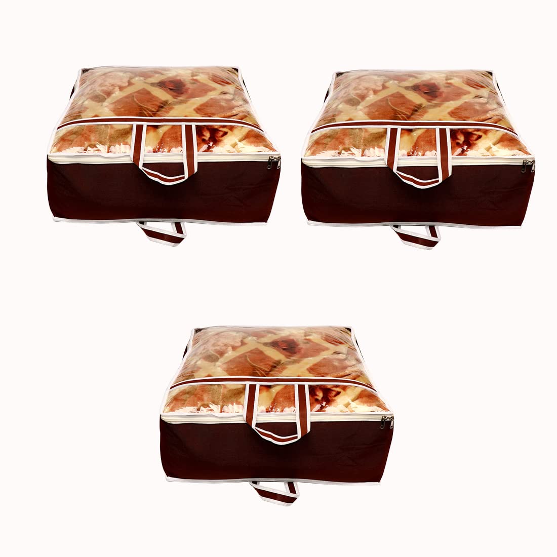 Ankit International Garments Protect Clothe Organizer/Storage Bags For Blanket, Quilts & Rajai Storage Combo Pack Of 03 With Dus