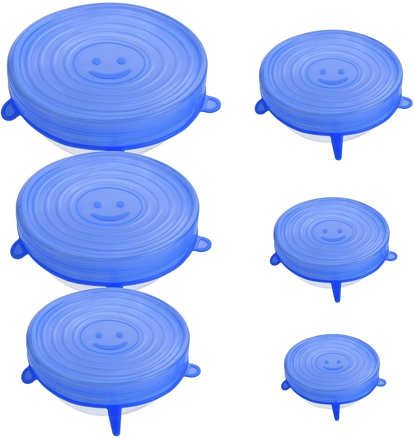 Vroxy Microwave Expandable 6 various sizes silicone lids cover, durable food bowl cover Silicone Stretch Lids Flexible Food Wrap