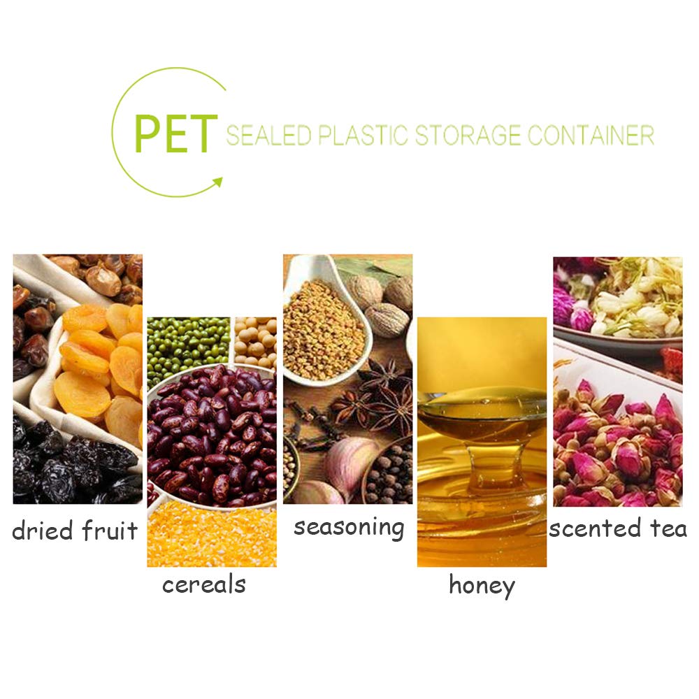 15 Pack 6Oz Clear Plastic Jars Wide-Mouth Storage Containers,Refillable Empty Containers For Dry Food,Dried Fruit,Seasoning And