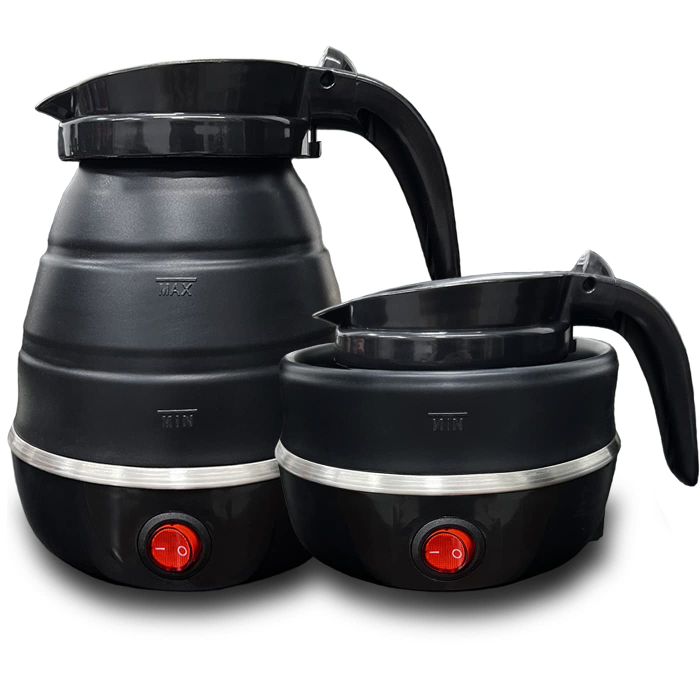 Vanzo Foldable Electric Travel Kettle - Portable And Convenient Silicone Collapsible Water Boiler And Tea Pot For Camping - Easy