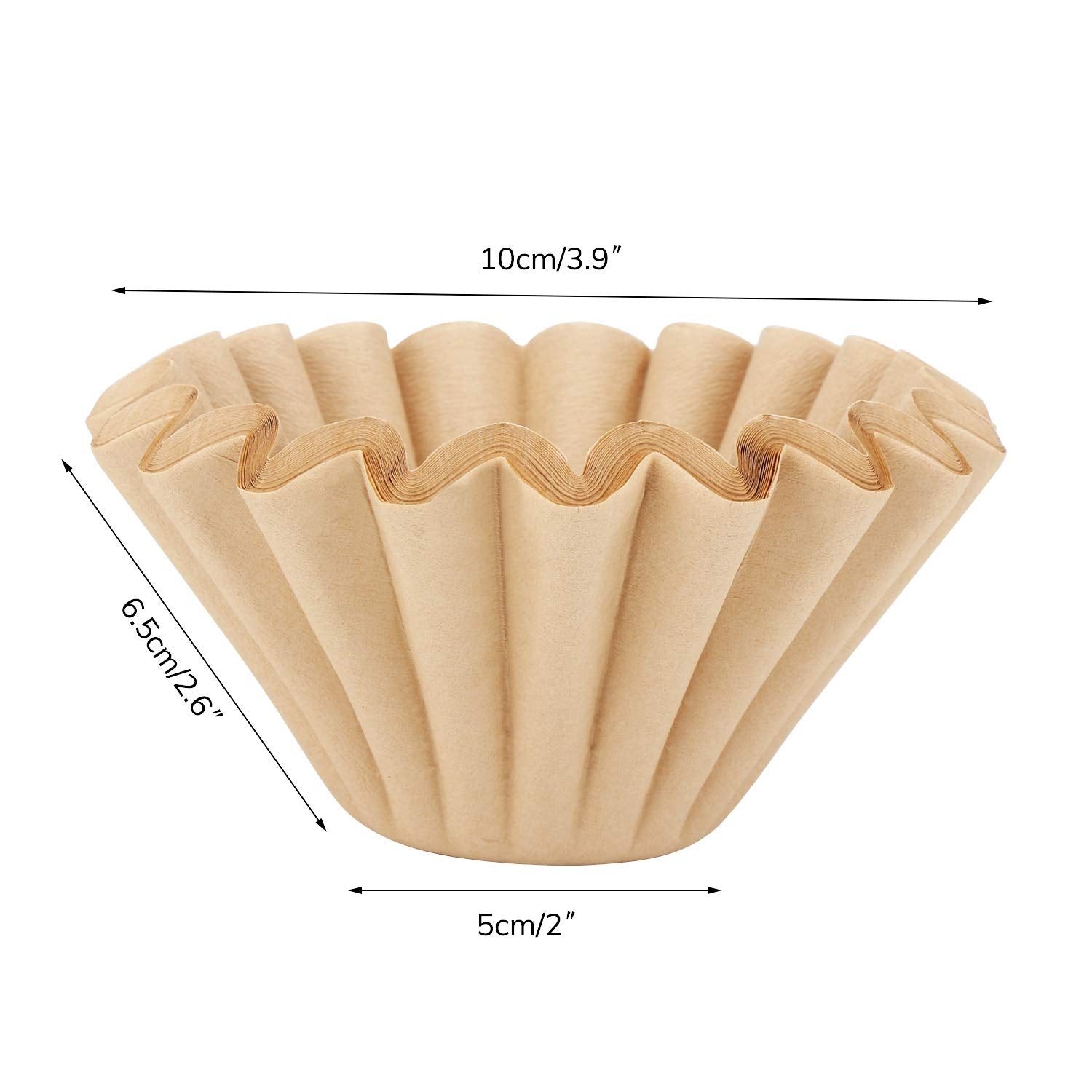 Eusoar 1-4 Cup Disposable Coffee Filters, 100 Count Filter Replacement, Natural Brown Unbleached, Fit Small Basket Style Single
