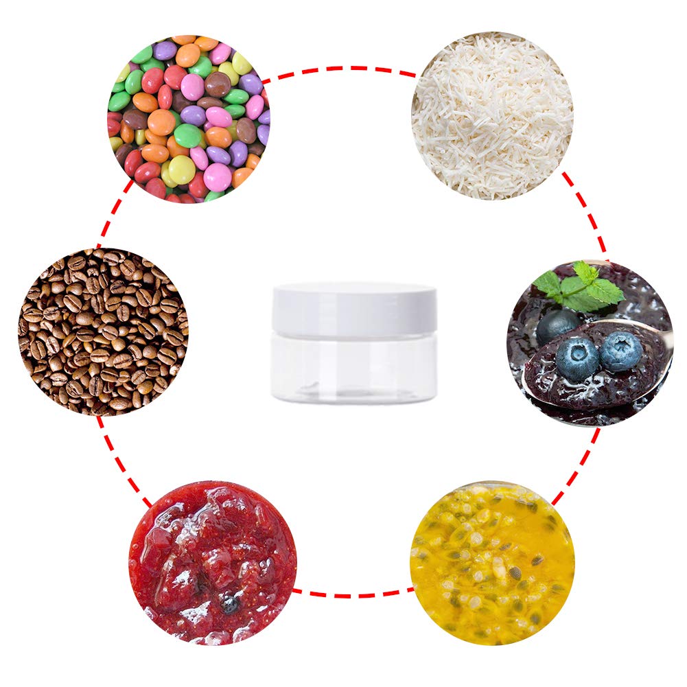 24 Pcs 1Oz Plastic Cosmetic Jars,Round Leak Proof Clear Container With Lid,Wide-Mouth Refillable Small Storage Containers For Sl