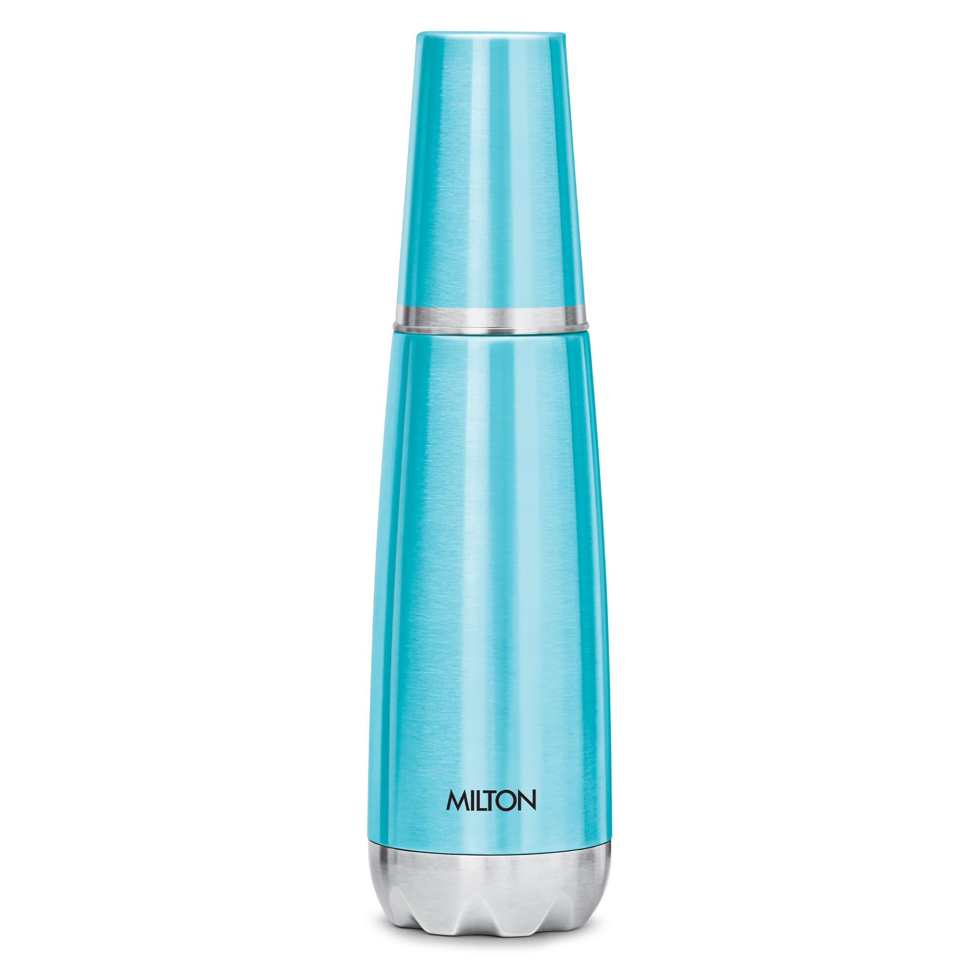 Milton Vertex Steel 1000 Thermosteel 24 Hours Hot Or Cold Water Bottle With Unbreakable Tumbler, 1 Litre, Metalic Sky Blue