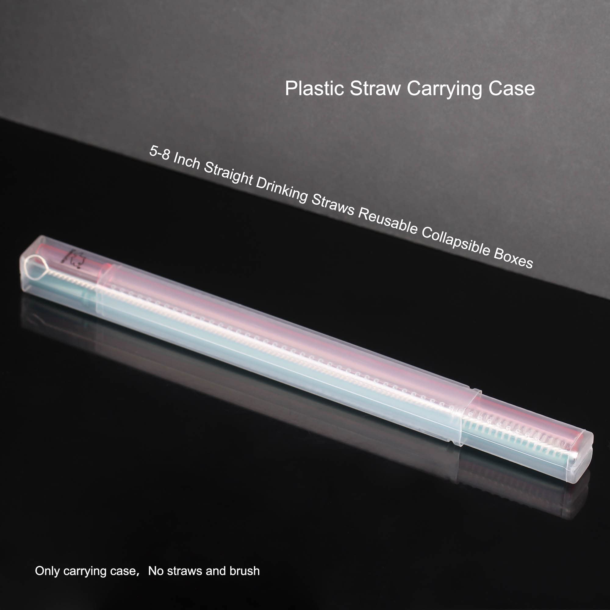 Dakoufish Plastic Straw Carrying Case,3Packs Reusable Collapsible Boxes For 5-8 Inch Straight Drinking Straws Storage Perfect Fo