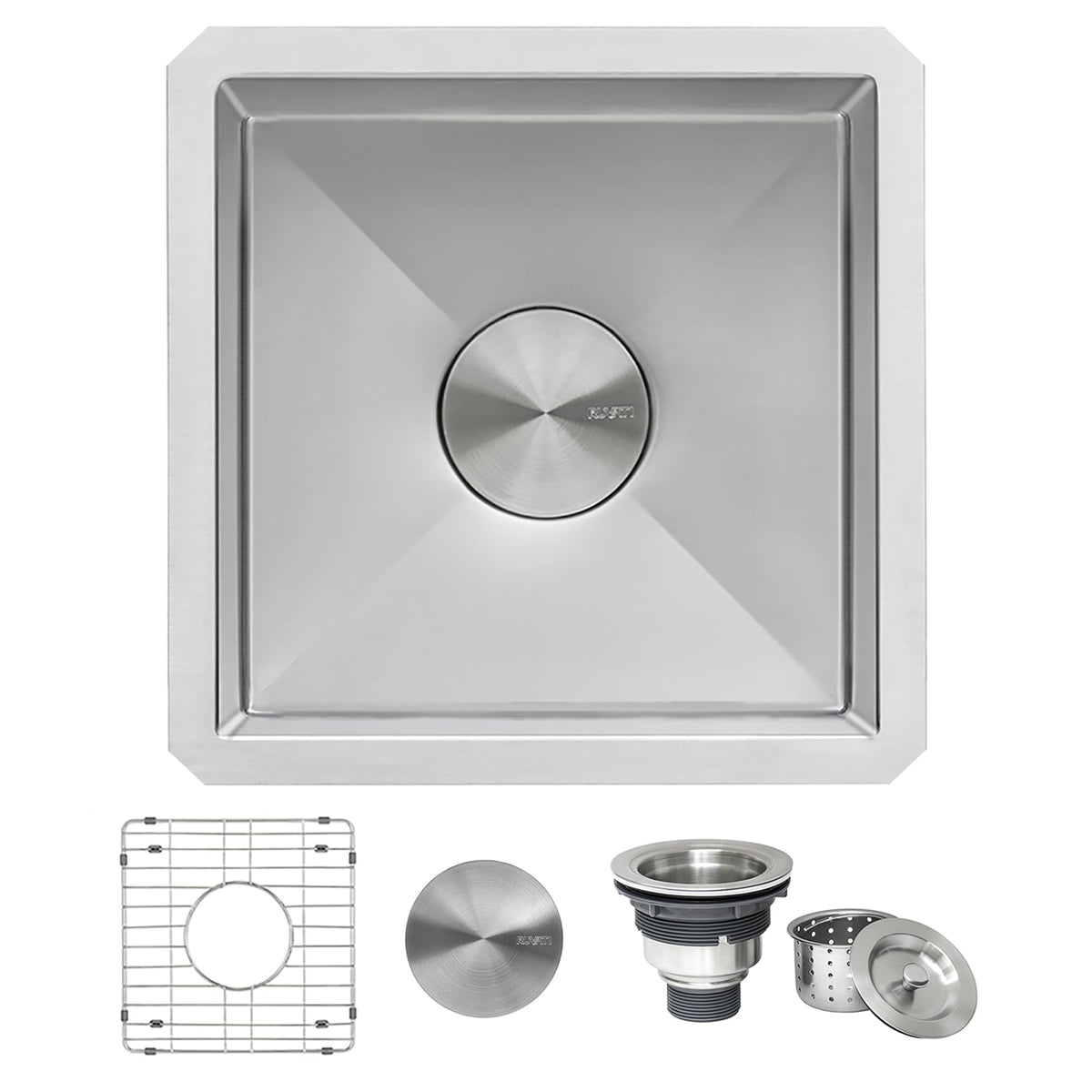 Ruvati 15 Inch Undermount Bar Prep 16 Gauge Kitchen Sink Round Corners Stainless Steel Single Bowl - Rvh7015