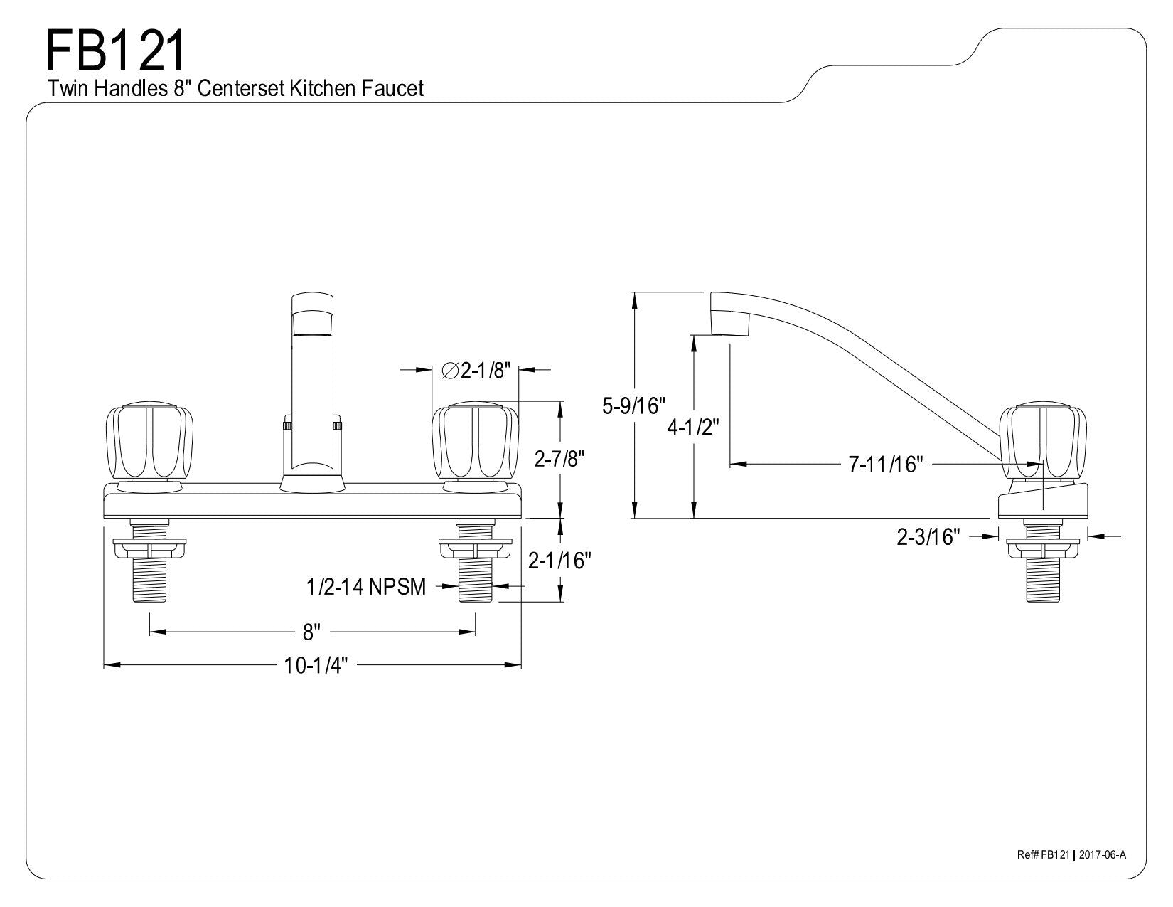 Kingston Brass Fb121 Columbia 8-Inch Centerset Kitchen Faucet, Polished Chrome