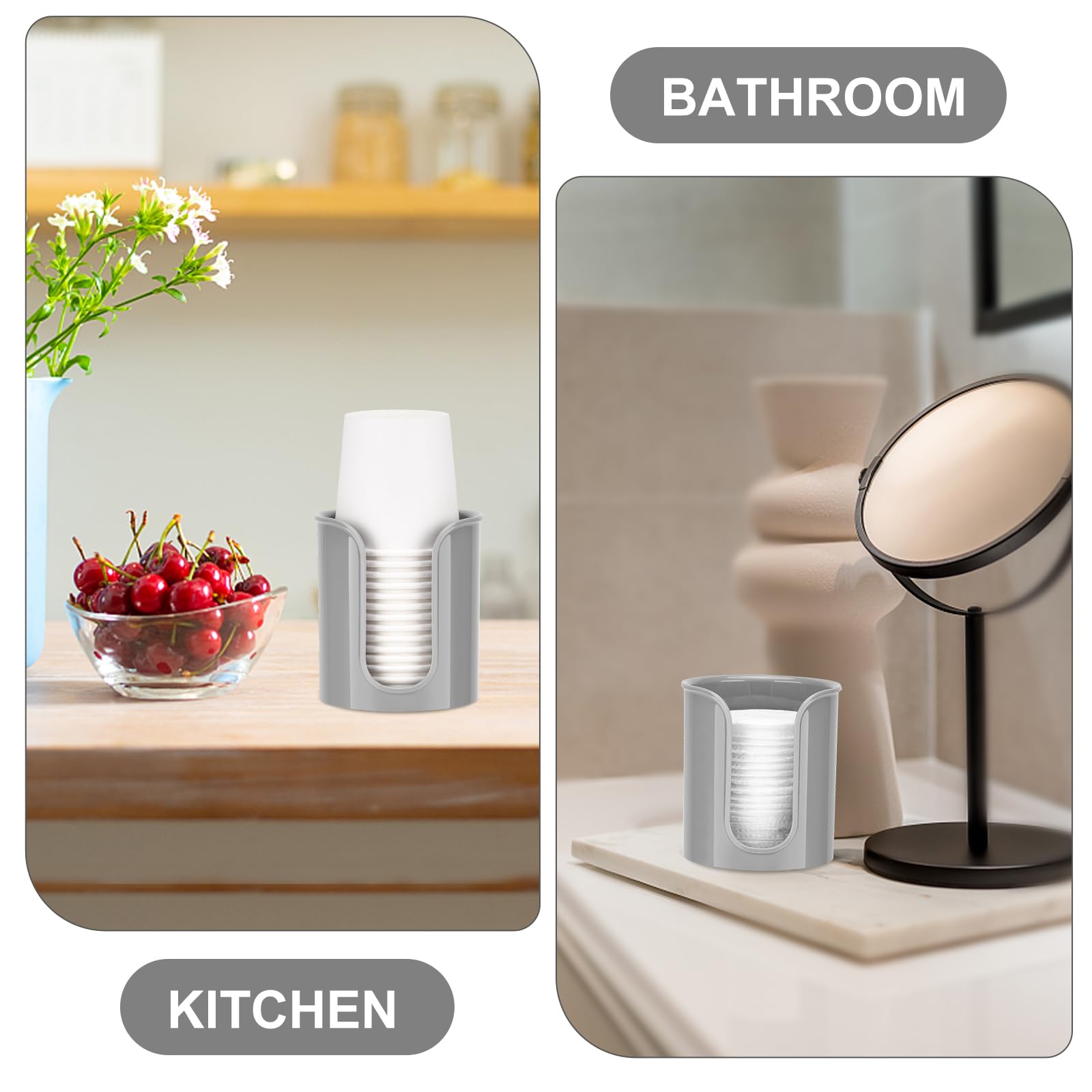 2 Pack Bathroom Cup Holder For Dixie Cups 3 Oz Bathroom Cups - Bathroom Cup Dispenser 3 Oz Countertop For Mouthwash Cups Small P