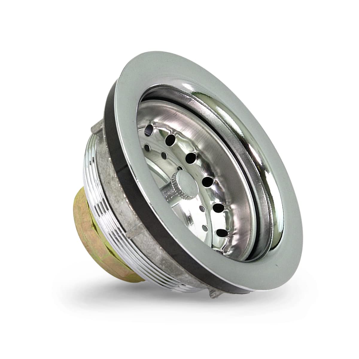 Highcraft 9736 Lucky 7 Heavy Duty Kitchen Sink (3-1/2 Inch) Stainless Steel Drain Assembly With Strainer Basket-And Water Stoppe