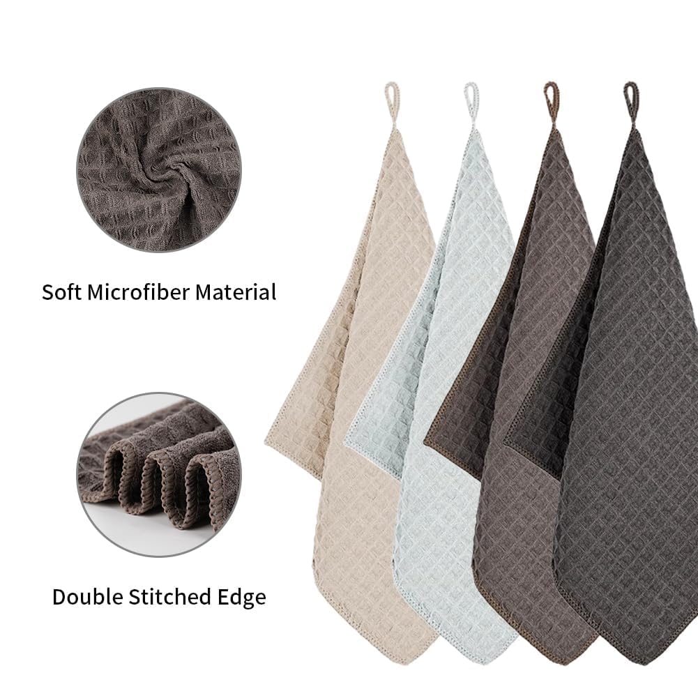 Watchget Barista Microfiber Cloths - 4 Pack (12''X12'') Professional Cleaning Towels For Espresso Machines, Steam Wands & Counte