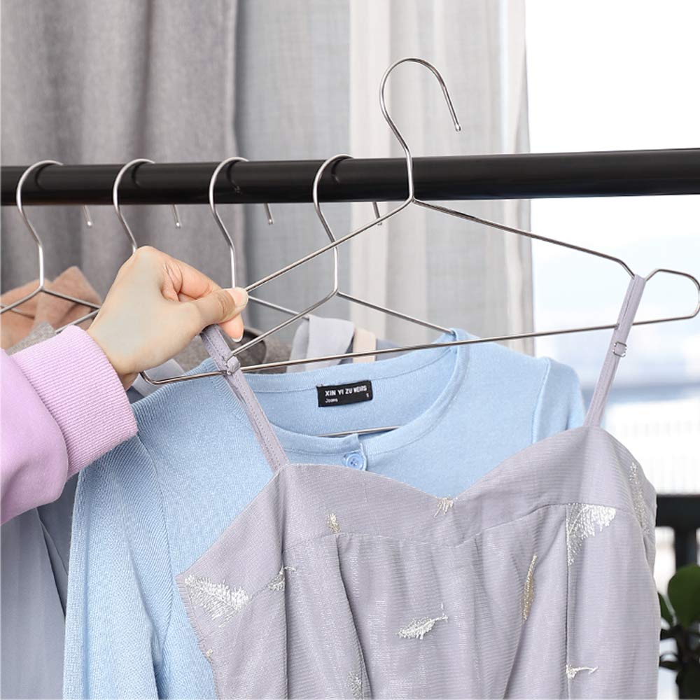 Coat Hangers 40 Pack Clothes Hangers  Seropy Metal Hangers Heavy Duty Wire Hangers with Non Slip Notch  Ultra Thin Stainless Steel Hangers Space Saving Clothing Hanger 16.5 Inch