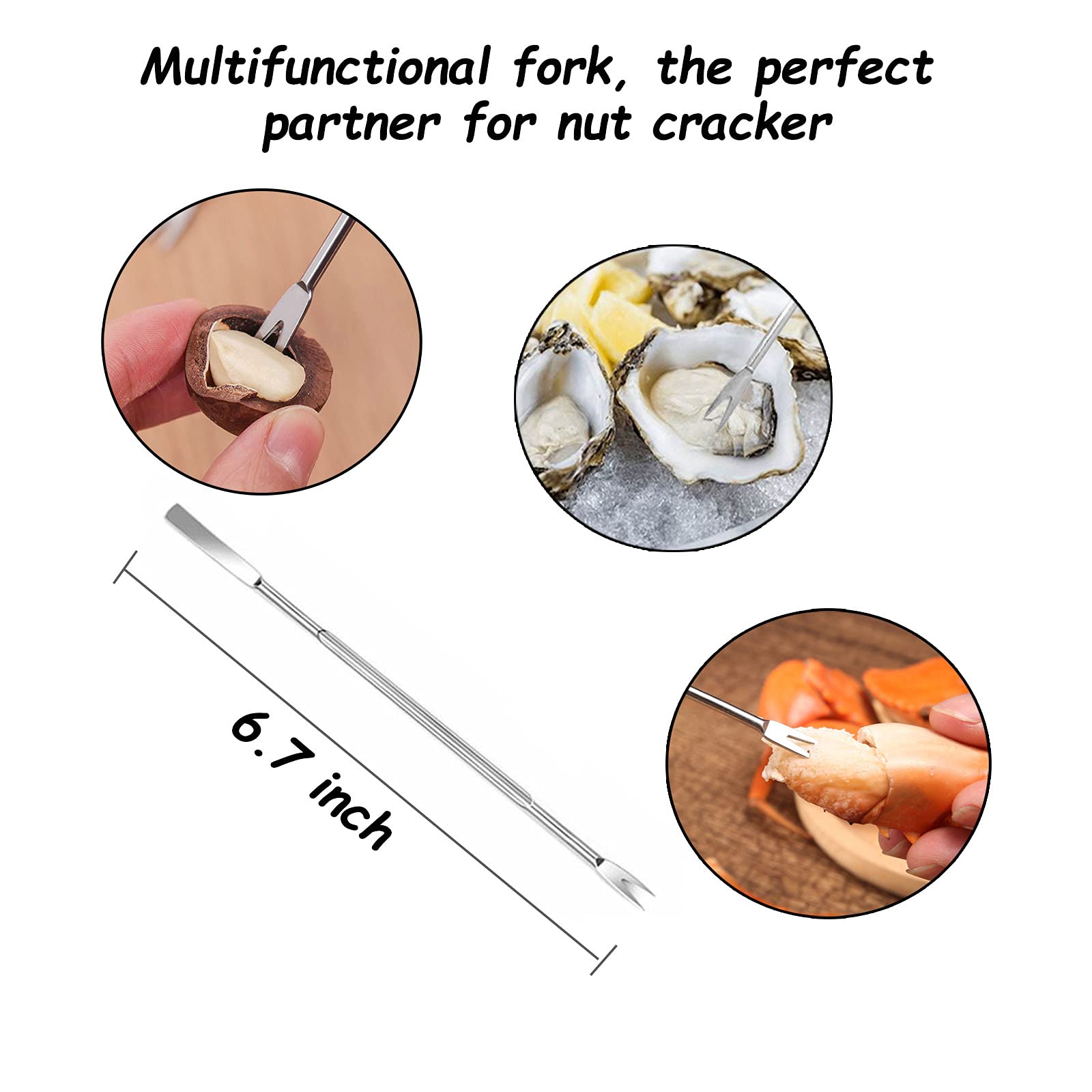 Wafjamf Nut Crackers Heavy Duty Walnut Cracker Plier Opener,Seafood Tool,Non-Slip Handle