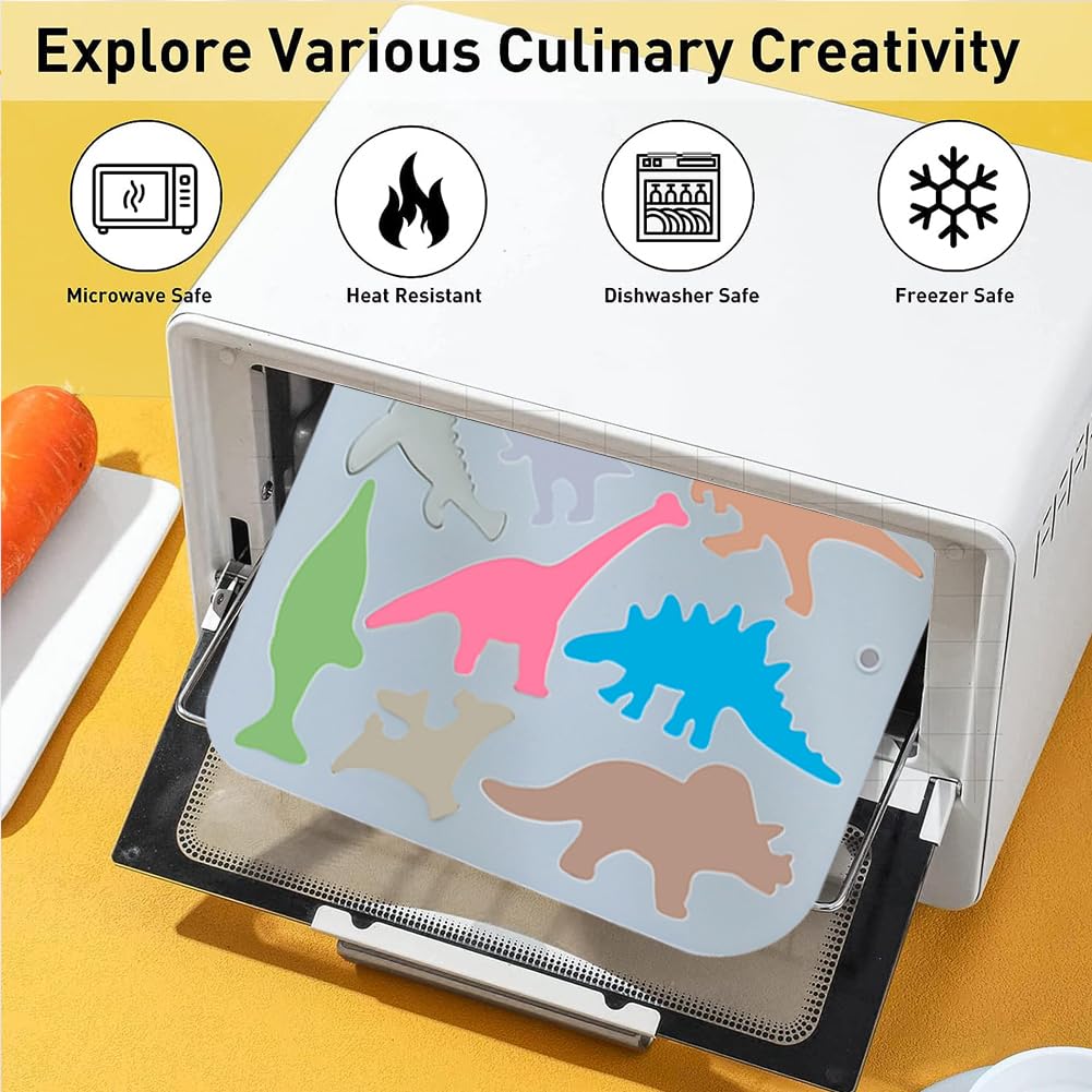 Jomihoney 2Pcs Cute Dinosaur Silicone Cake Molds Kid'S Cartoon 3D Dino Chocolate Gummy Tray 8 Cavity Candy Fondant Mould Cake Ba