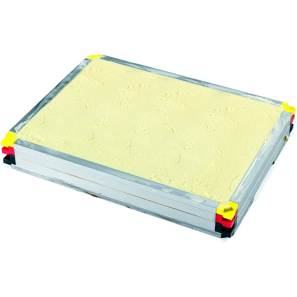 Matfer Bourgeat Stackable Mousse Frame Set, Sheet and 3 Frames, 23 3/4x15 3/4