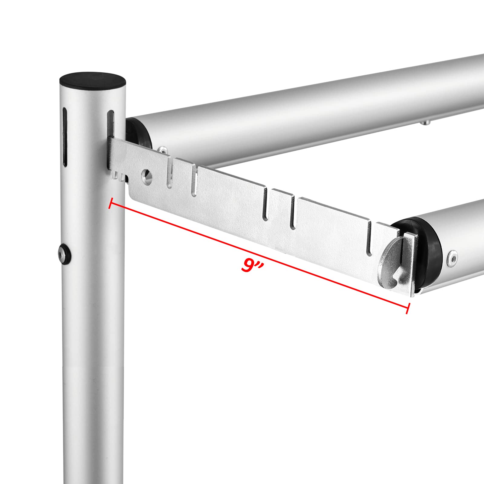 Hecis 9'' Double Crossbar Hanger Backdrop Hanger Crossbar Valance Hangers For Pipe And Drape Backdrop Stand Kit(9'' Hanger, 2 Pa