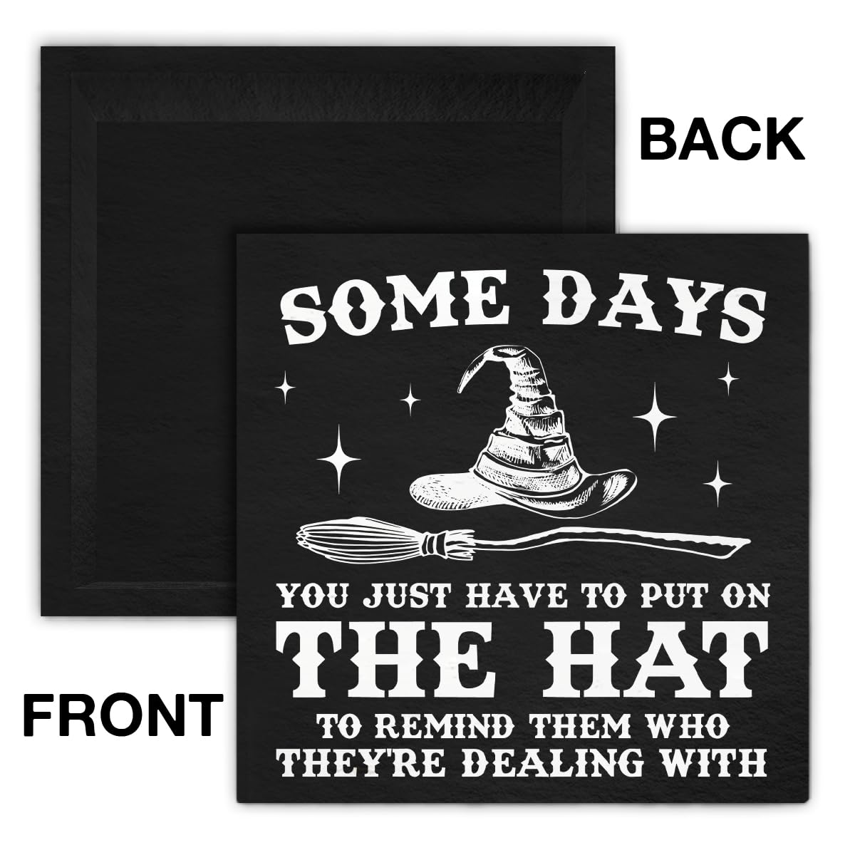 NGAEAK Witch Decor, Gothic Sign Witchy Home Decor, Some Days I Just Have to Put on the Hat Wood Sign Home Bathroom Kitchen Desk