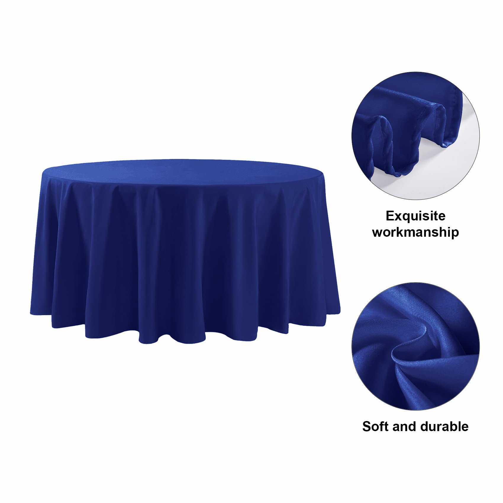 Round Tablecloth - 108 Inch Round Tablecloth - Stain And Wrinkle Resistant Washable Polyester Table Cloth, Decorative Fabric Tab