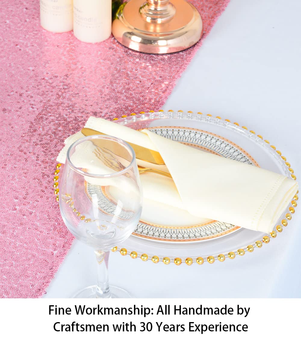 Shinybeauty 12'' X 108'' Sequined Table Runner - Fushia Pink