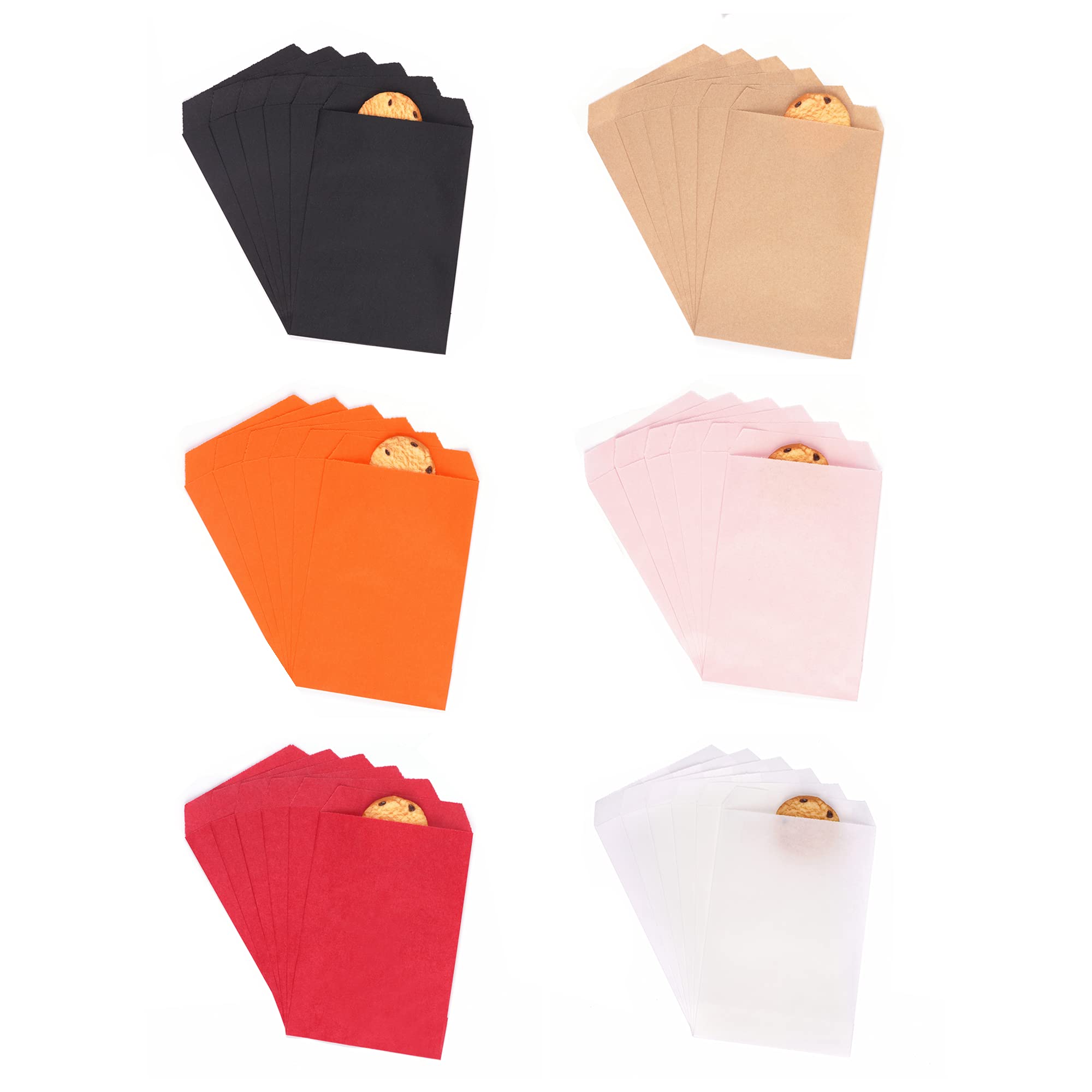 White Small Flat Greaseproof Paper Bags 3x5 for Bakery Cookies Treat Candies Dessert Chocolate Soap Wedding Tossing  Stamps  Party Favor  Pack of 100 by Quotidian (3