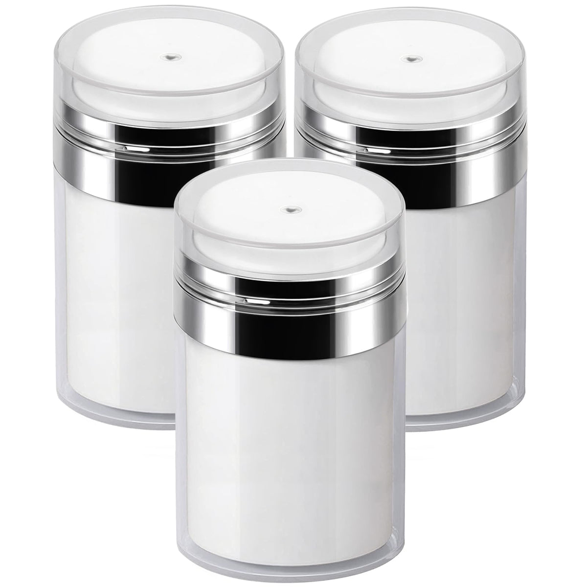3Pack 3.5Oz Airless Pump Jars Lotion Container, Pump Bottle Dispenser Drunk Elephant Moisturizer Containers For Cream, Empty Mak