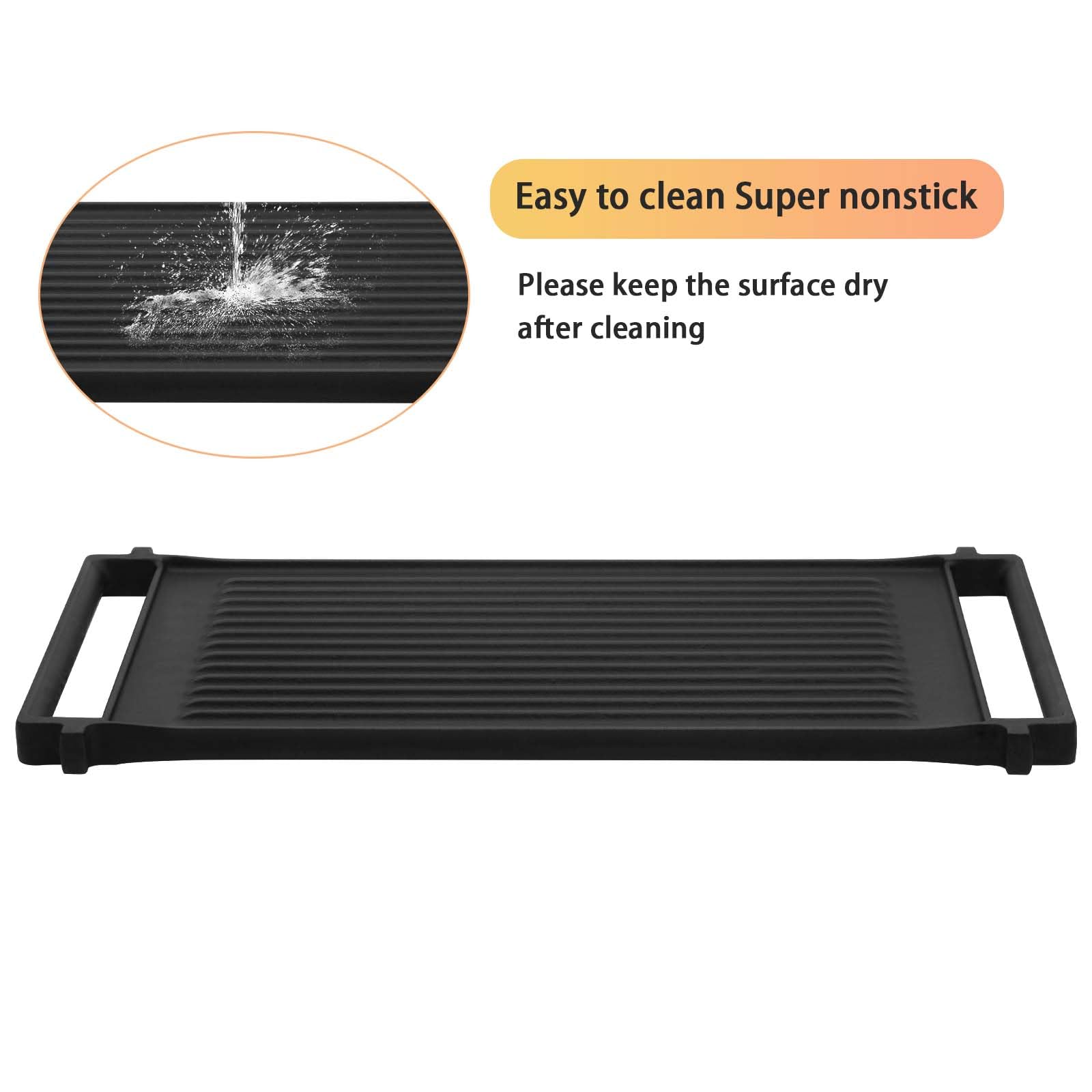 Wb31X24998 Griddle Replacement Parts Fits Wb31X24738 Ge Griddle, 19'' X 10'' Griddle Plate For Ge Stove Parts, Cast Iron Griddle