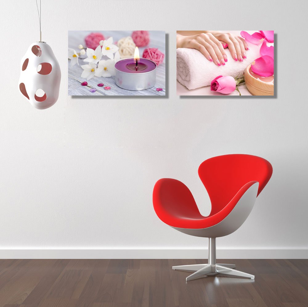 Wall26 Wellness With Candle Light Female Hands With Fragrant Rose Petals And Towel Spa Concept - Canvas Art Wall Art - 16''X24''