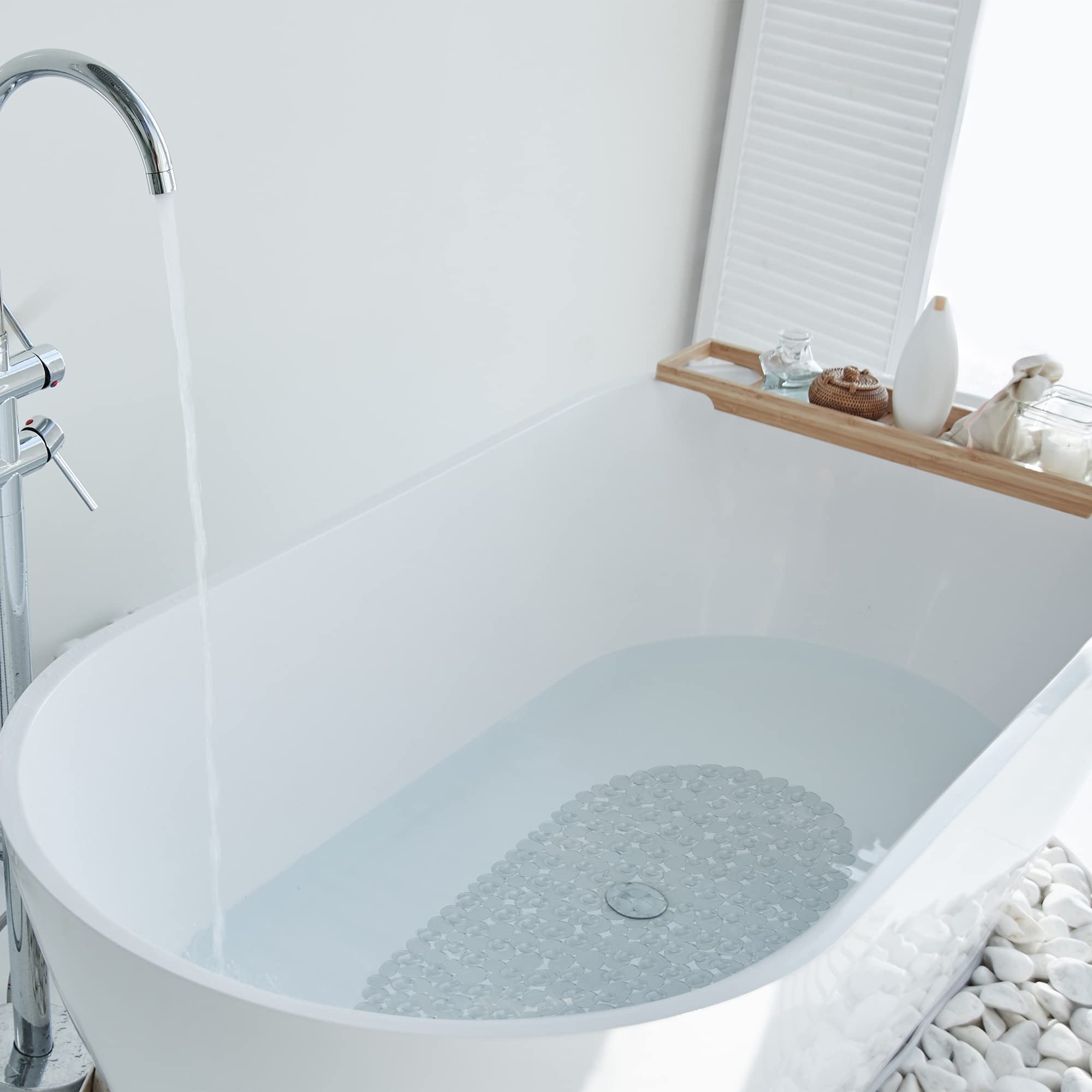 Bath Mats for Bathroom Tub 27x14 Inch Bath Mat for Tub Feels Great on Tired Feet  Friendly Machine Washable Shower Tub Mats with 167 Big Suction Cups Shower Mat Bath Tub Mat Clear