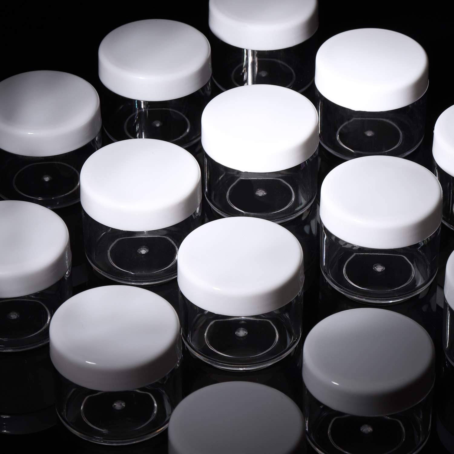 100 Count Sample Containers With Lids 20G Plastic Cosmetic Jars Leak Proof Traveling Makeup Containers For Cream And Lotions - W