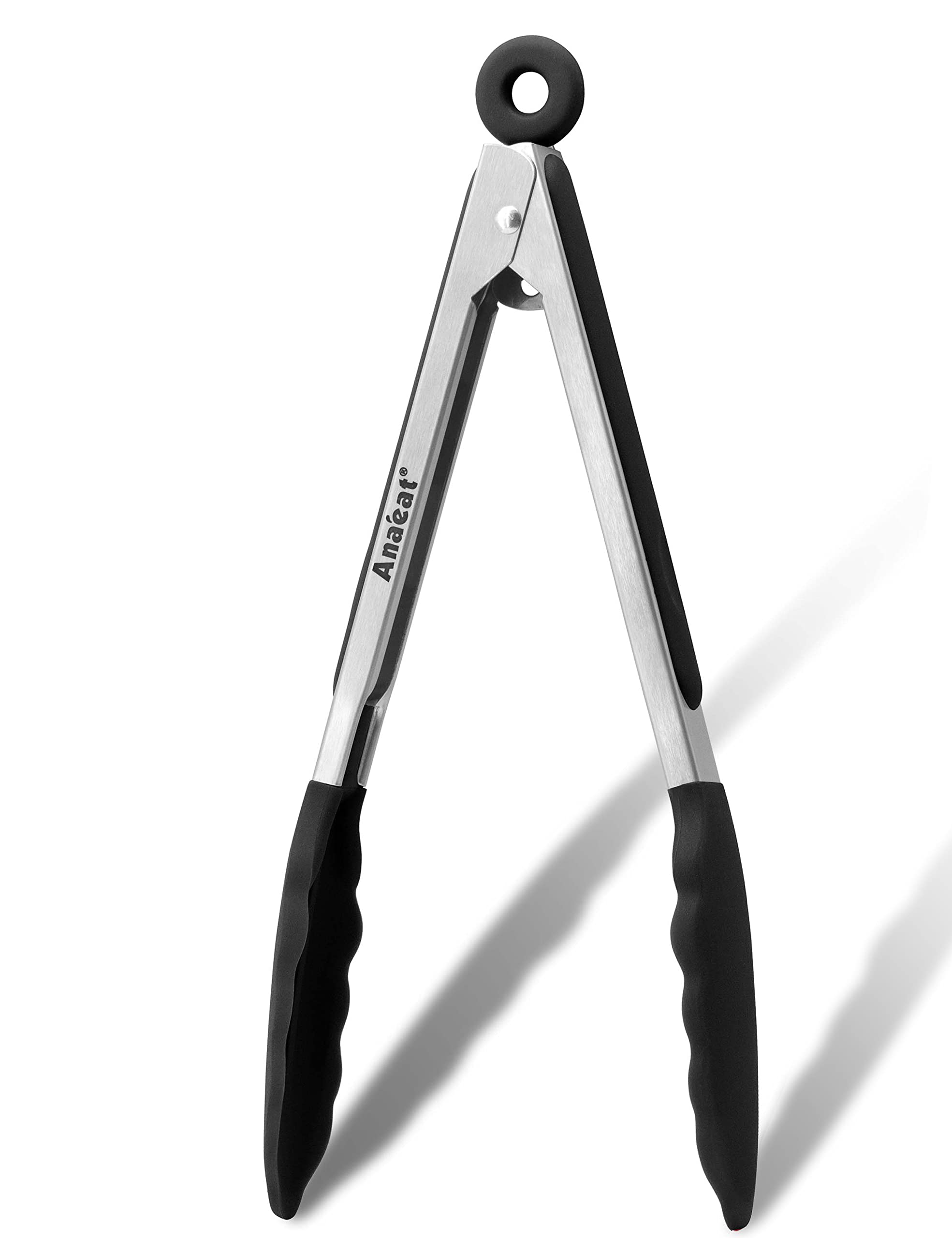 Anaeat Non-Stick Silicone Locking Tong - Stainless Steel 7'' Mini Kitchen Food Tongs With Non-Slip Silicone Tips And Grip For Co