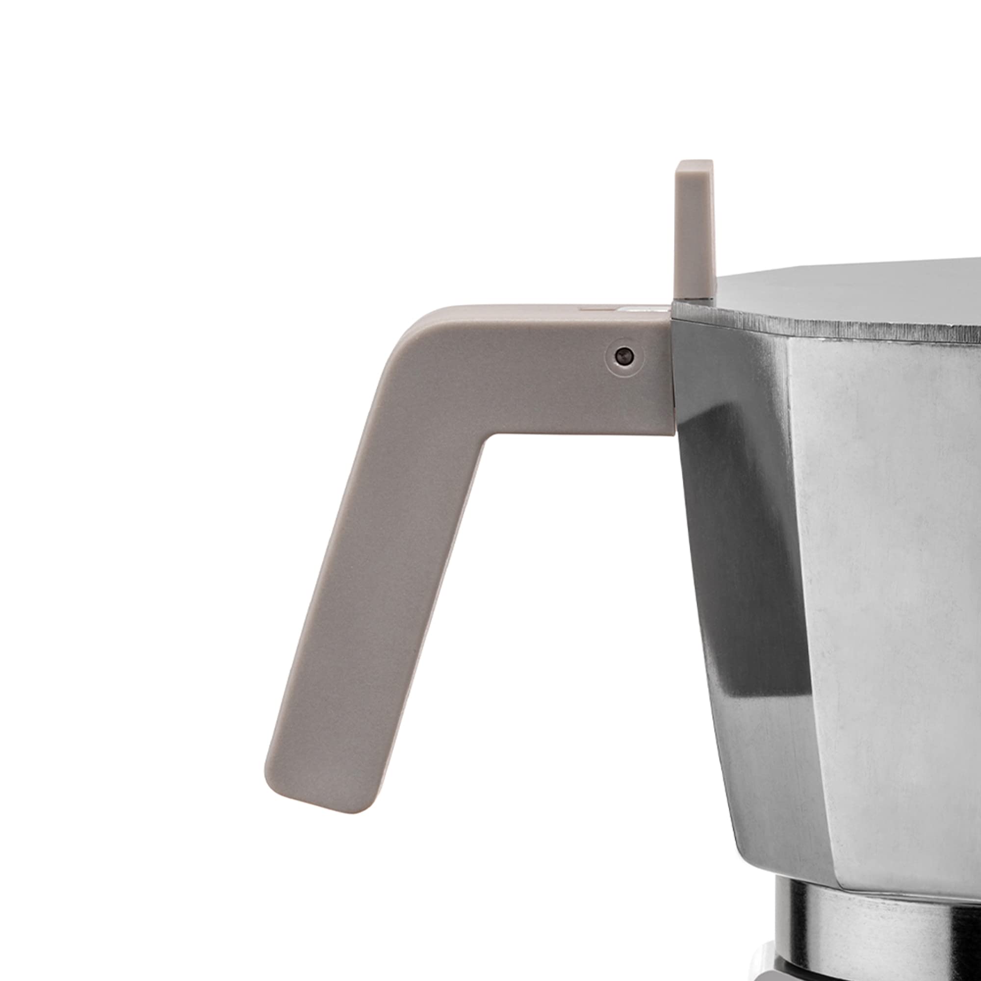 Moka, Espresso Coffee Maker In Aluminium Casting. Handle And Knob In Pa, Grey. Magnetic Steel Bottom Suitable For Induction Cook