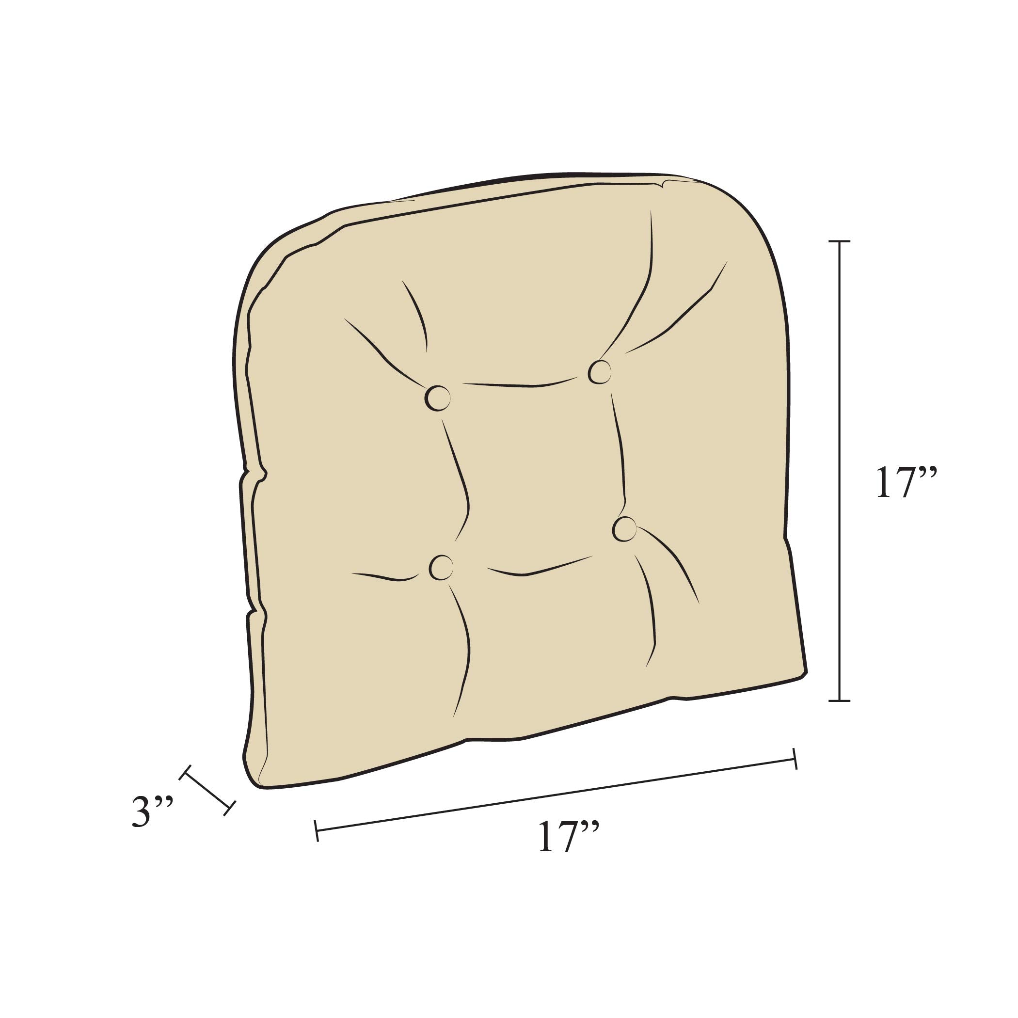 Klear Vu Omega Non-Slip Universal Chair Cushions For Dining Room, Kitchen And Office Use, U-Shaped Skid-Proof Seat Pad, 17X17 In