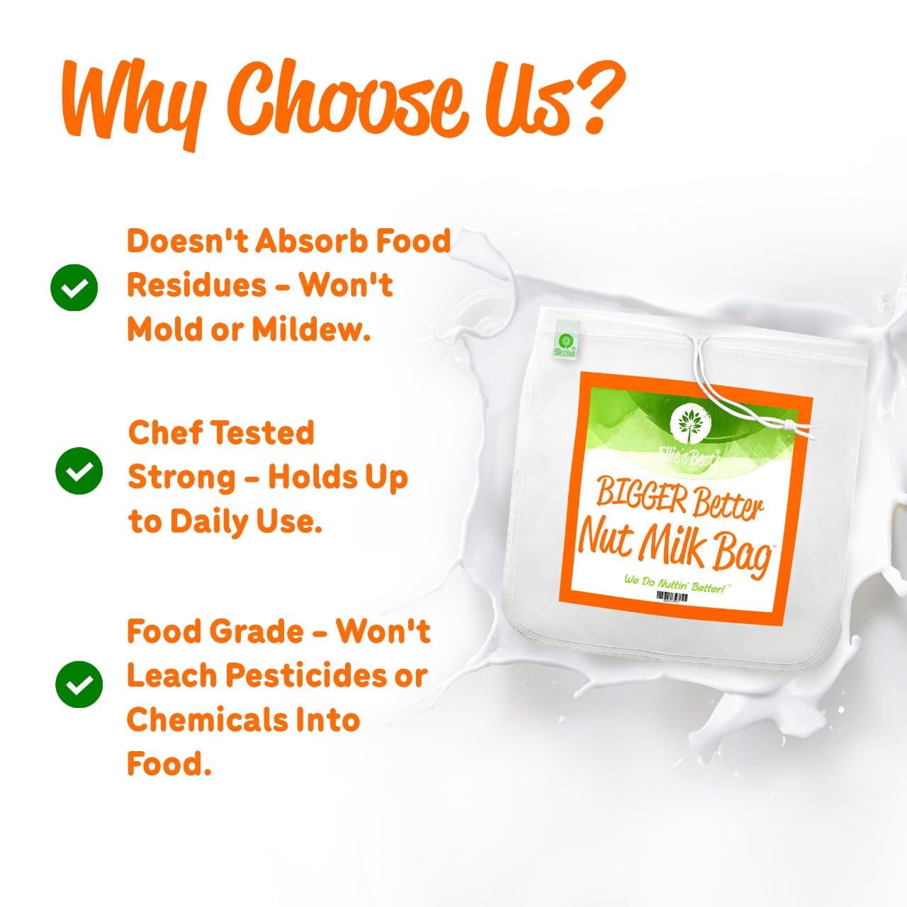 Pro Quality Nut Milk Bag - 5 Xl12''X12'' Bags - Commercial Grade Reusable All Purpose Food Strainer - Food Grade Bpa-Free - Ultr