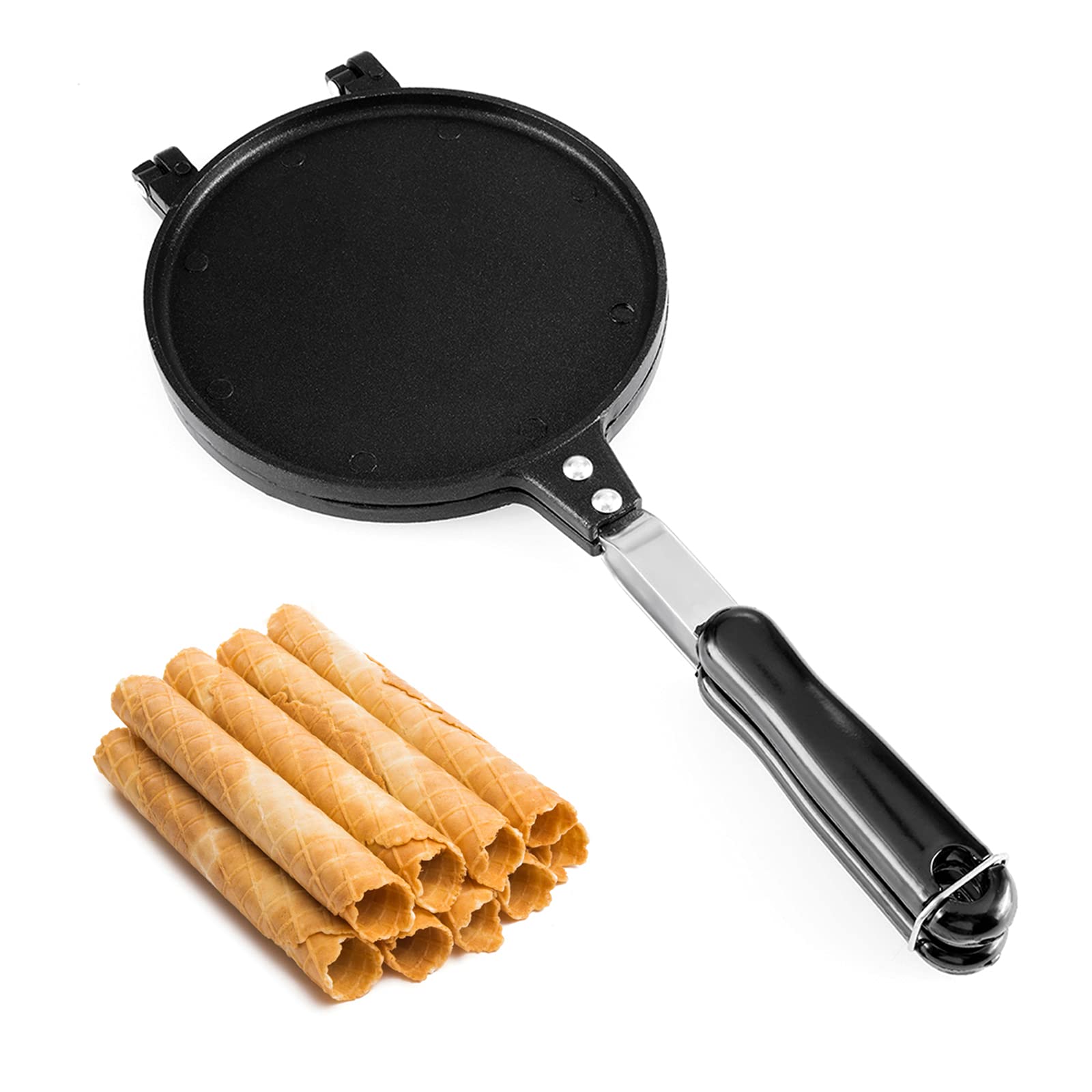 Dyna-Living Waffle Cone Maker Ice Cream Cone Maker 8.6 Inches Household Waffle Bowl Maker Non-Stick Egg Roll Maker For Diy Ice C