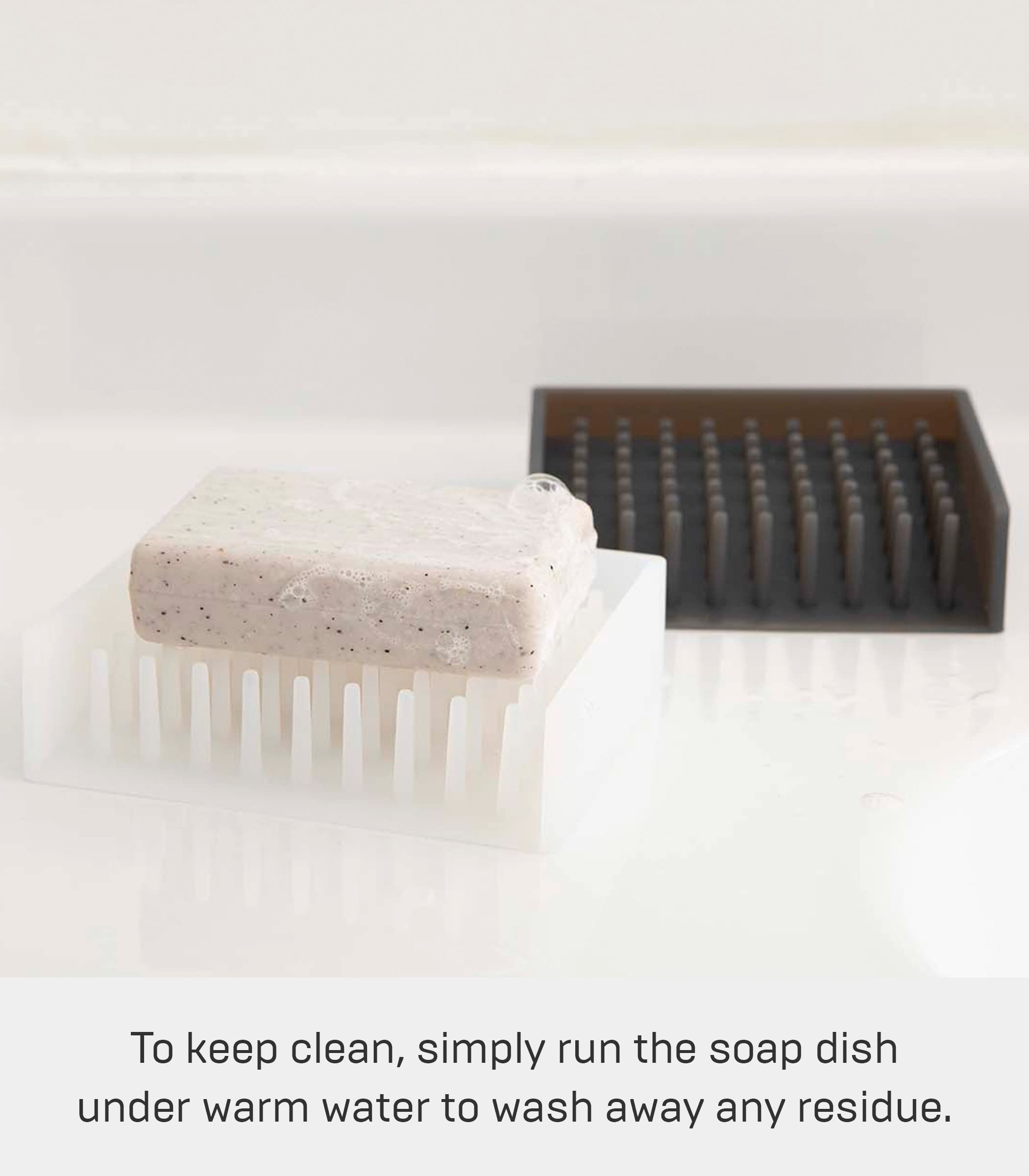 YAMAZAKI home 2995 Self Draining Soap Tray-Floating Holder Dish for Sink  One Size  Black