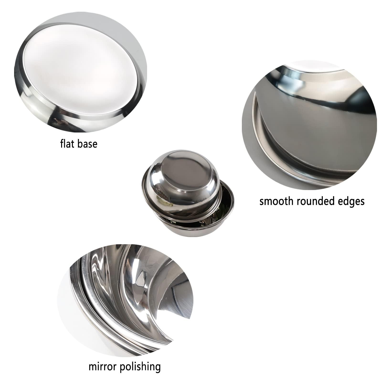 Innouse 4 Packs Stainless Steel Mixing Bowls, Metal Kitchen Prep Bowls