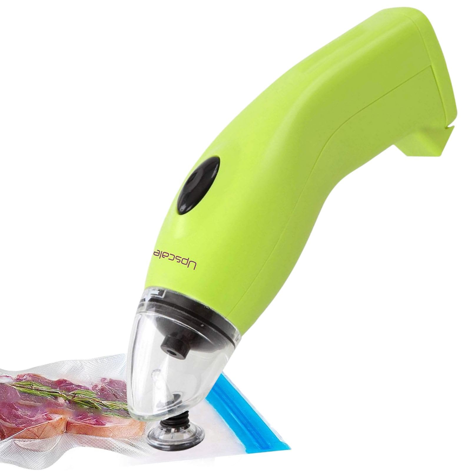 Upscale Compact And Powerful Handheld Vacuum Sealer To Preserve Food And Freshness, Space Saver With 5 Reusable Vacuum Sealer Ba