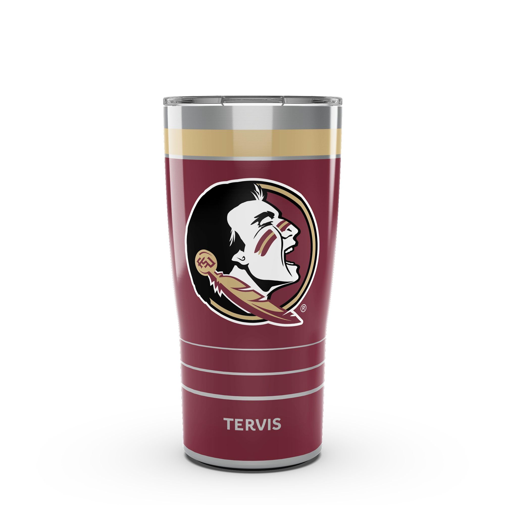 Tervis Traveler Florida State Seminoles - MVP Triple Insulated Tumbler Travel Cup Keeps Drinks Cold & Hot, 20oz, Stainless Steel