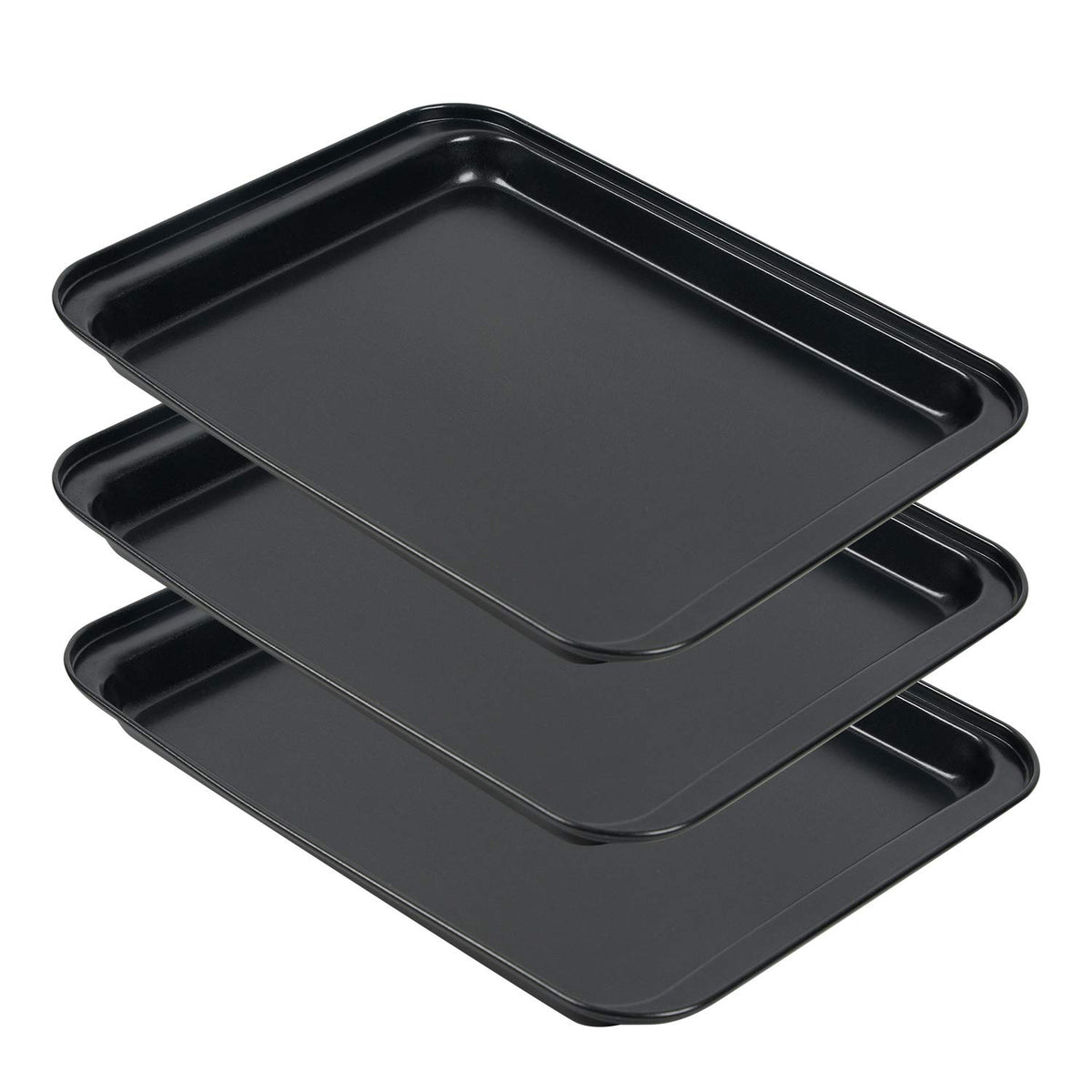 Small Baking Sheets For Oven, Shinsin Nonstick Cookie Pans Set Of 3, 8 Inch Carbon Steel Cookie Sheet Pans Professional Mini Bak