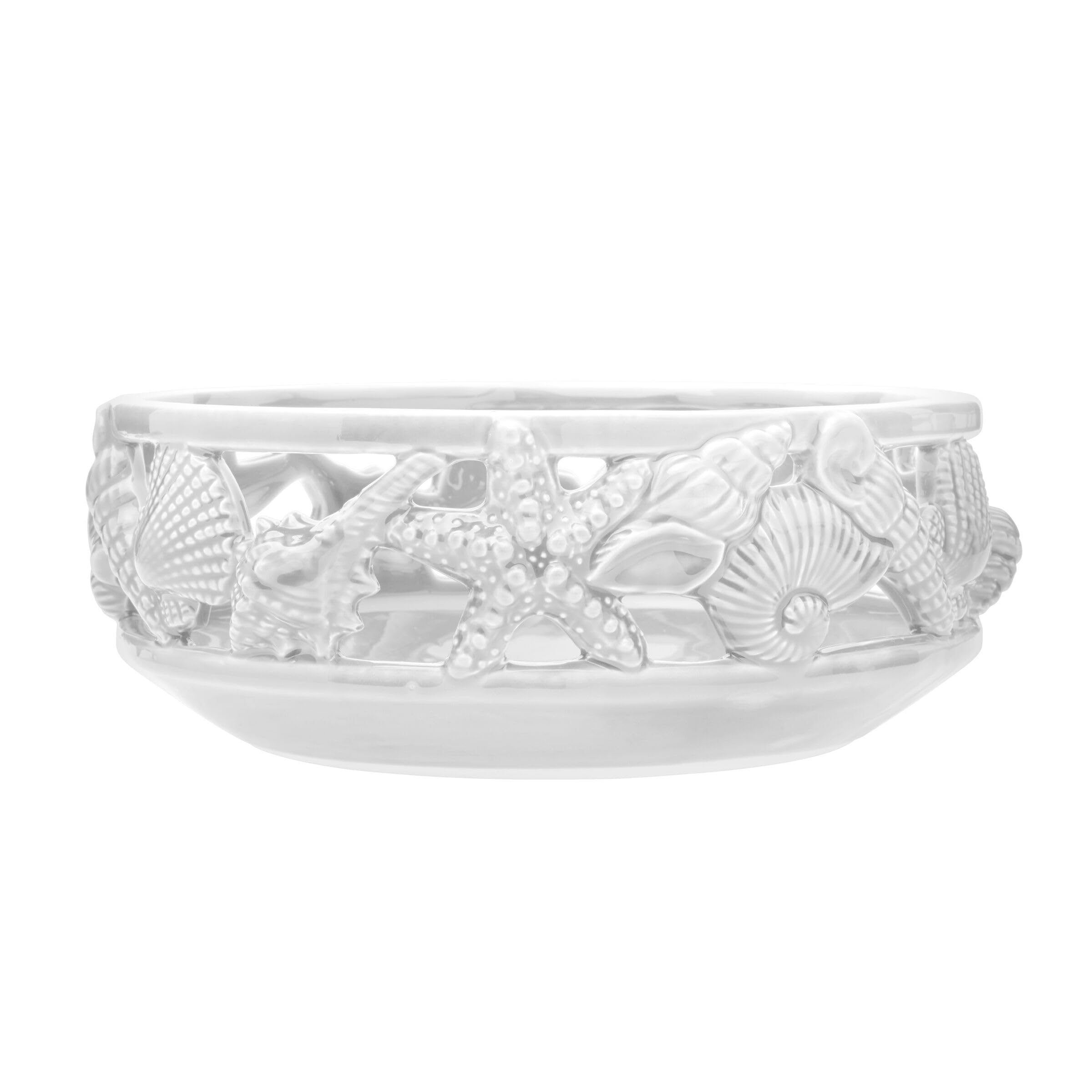 Fitz And Floyd Coastal Home Centerpiece Bowl, 14 Inch, White