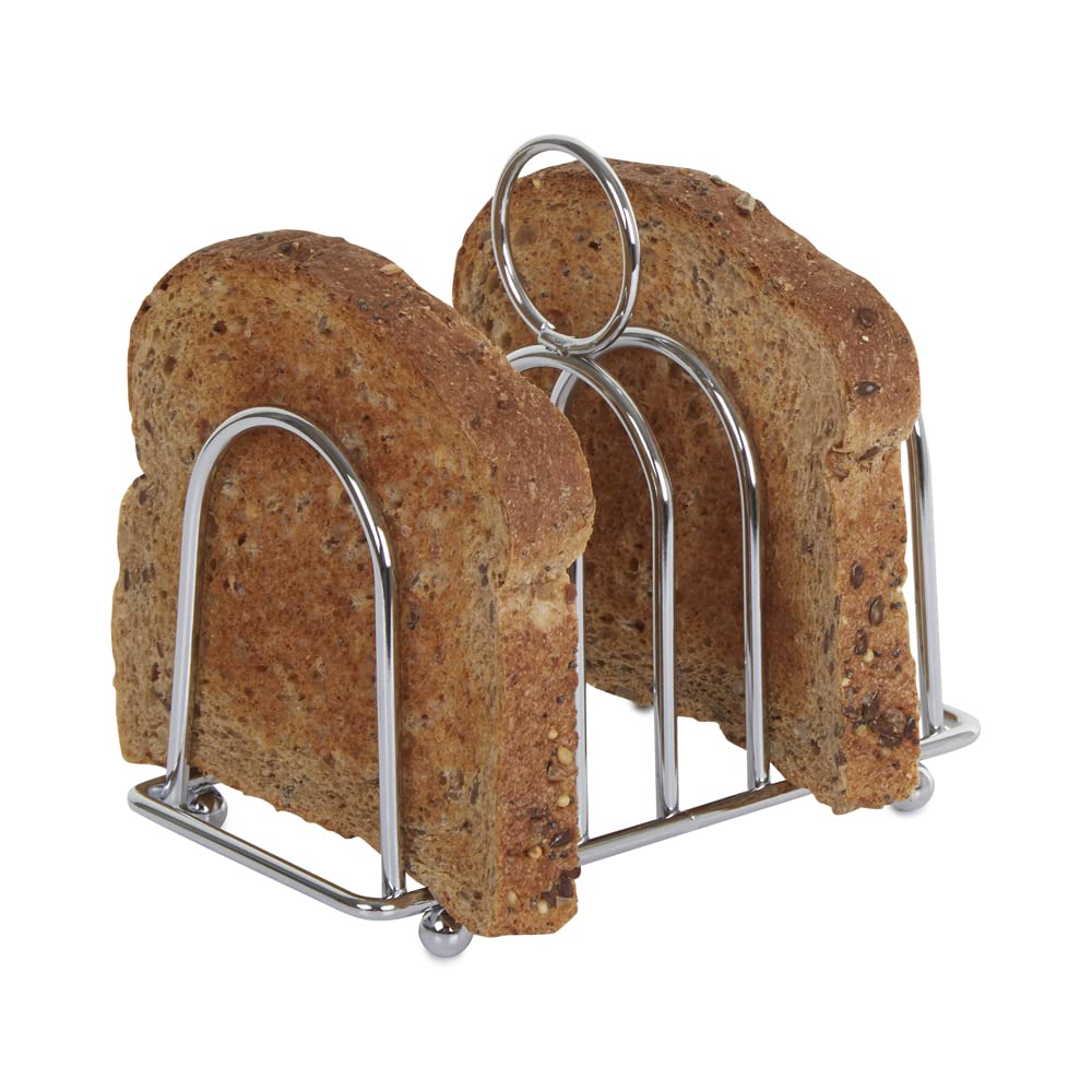Apollo The Housewares Brand Chrome Toast Rack, 6 Slice, Size: 13X14X7Cm, Chrome
