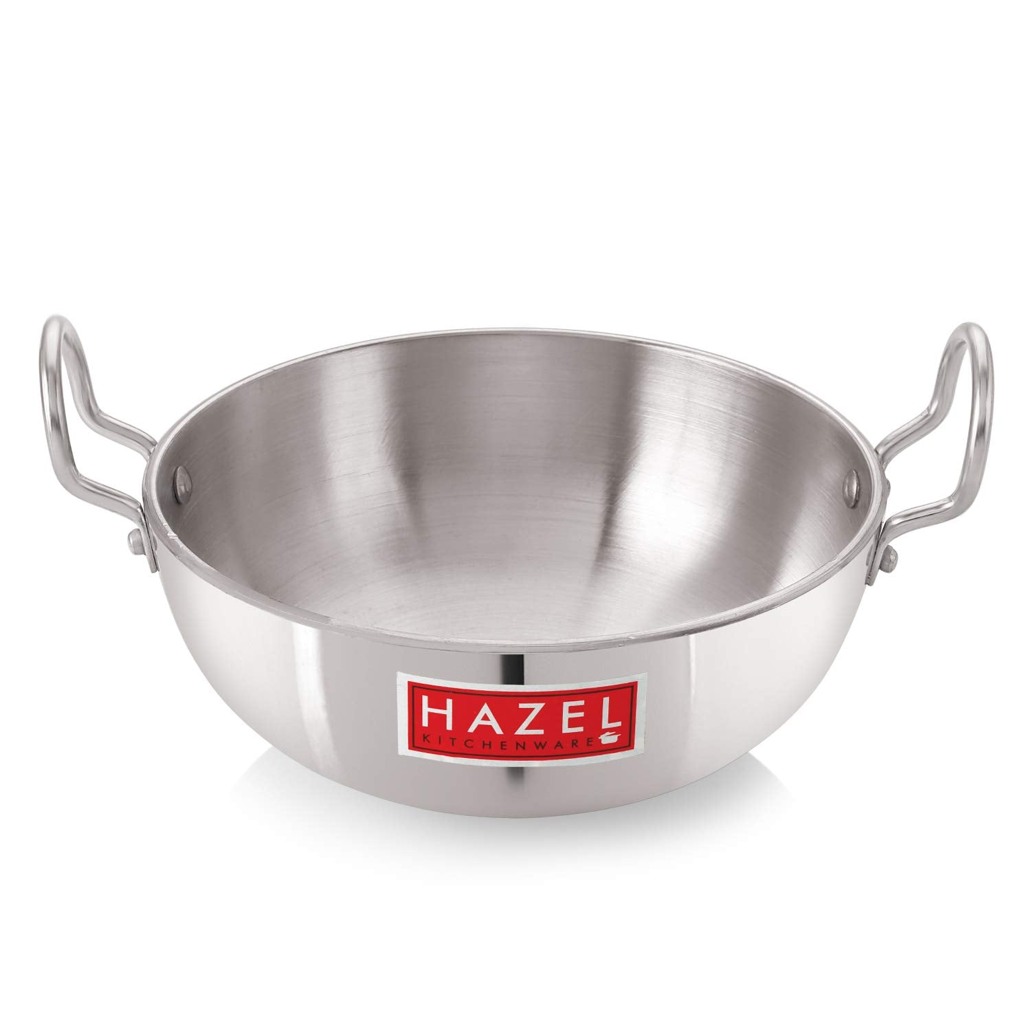 Hazel Aluminium Kadhai 3700 Ml | 4 Mm Thick Base Kadai For Cooking With Handle | Heavy Aluminium Vessel For Deep Frying & Curry