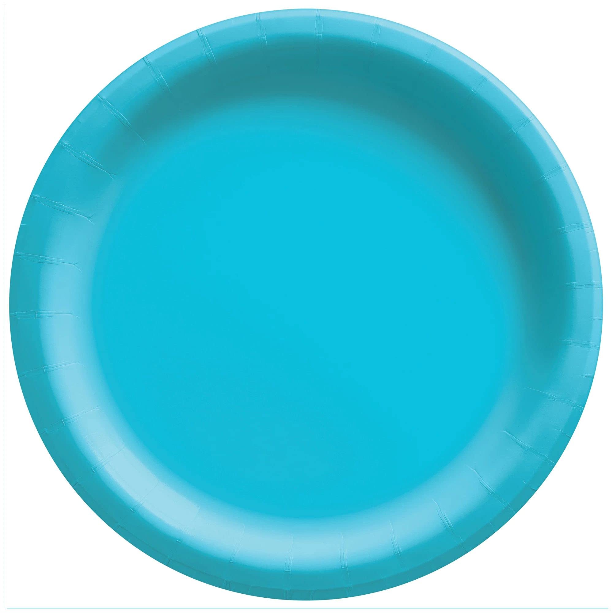 Caribbean Blue Round Paper Plates - 6.75'' (Pack Of 20) - Perfect For Parties, Celebrations & Picnics
