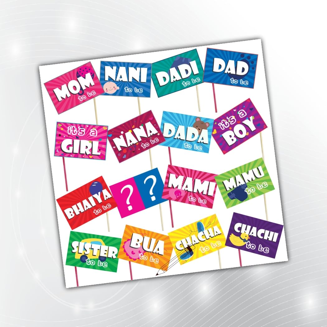 PartyStuff Baby Shower Theme Props  Baby Shower Props (16 Cards)