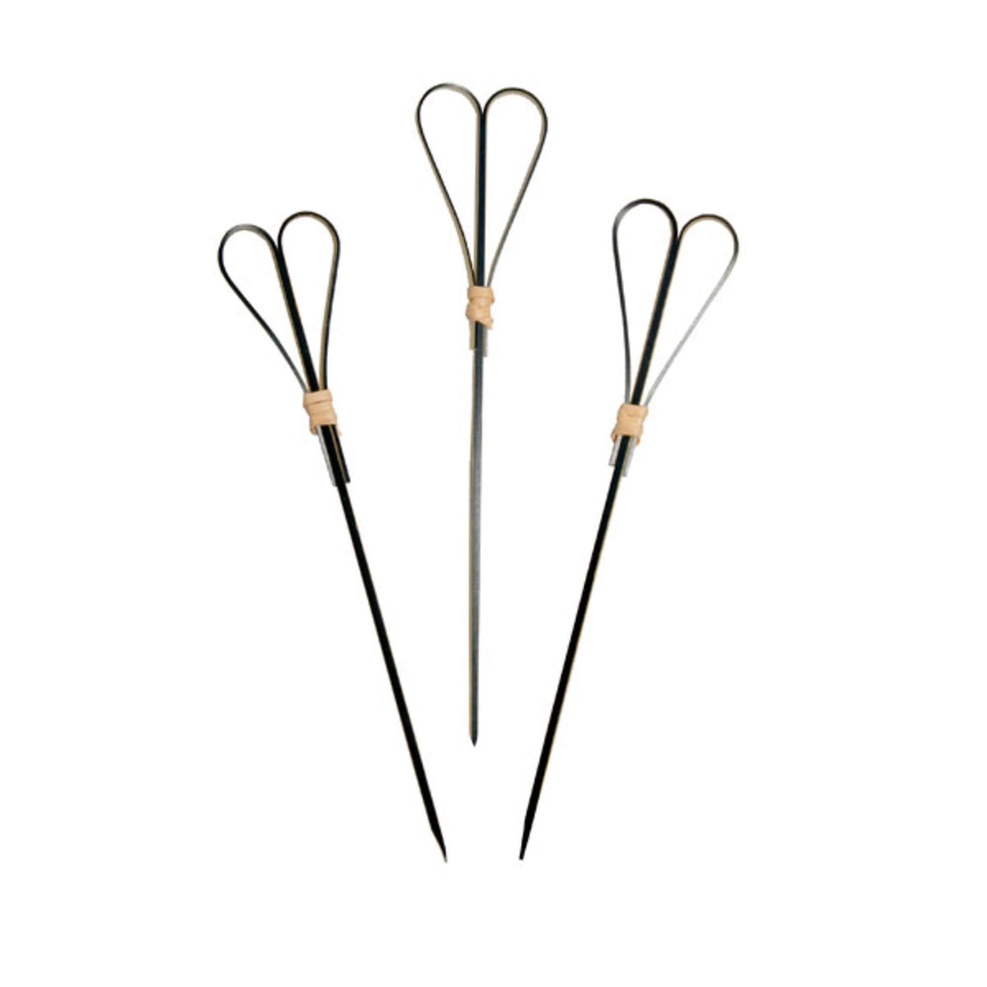 Packnwood 209Bbfotsy15 - Heart-Shaped Bamboo Picks - Black Bamboo Skewer With Looped Heart Design - Natural Bamboo Picks Appetis
