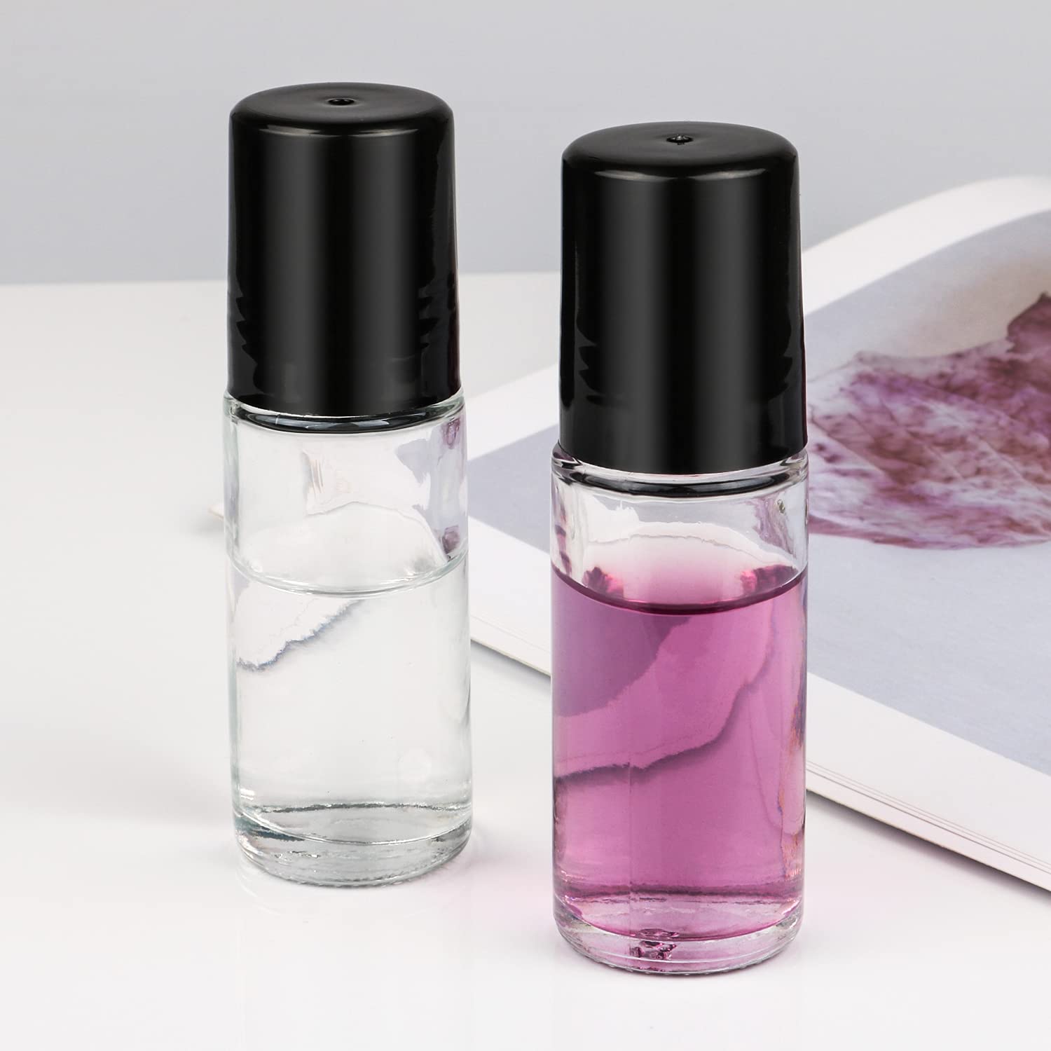 5 Pack Diy Deodorant Containers Empty Glass Deodorant Bottles Refillable Roll On Bottles For Essential Oil Perfumes Sunscreen Mo