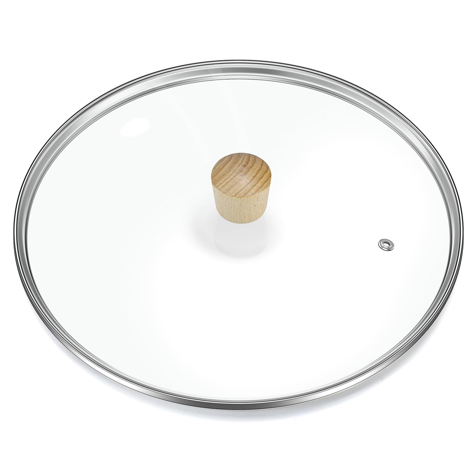 6.5 inch Tempered Glass Lid with Wooden Handle, Versatile Round Replacement Lid for 6.5 inch Skillets, Pots and Pans  Dishwashe