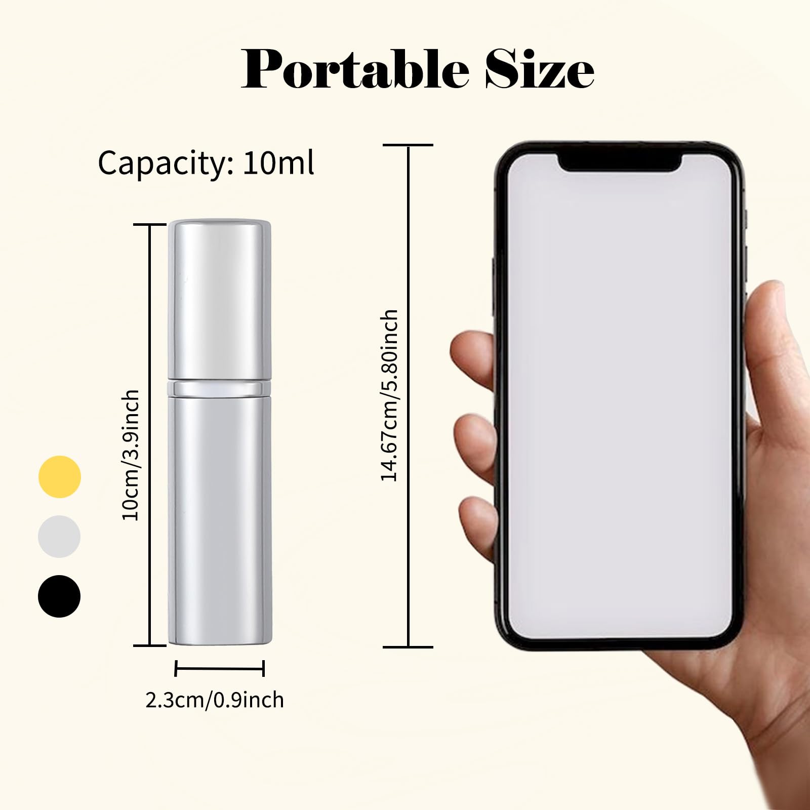 Obsgumu 10Ml Perfume Travel Bottle, 3Pcs Perfume Atomiser Refillable, Spray Bottles, Portable For Travel Holiday Women Man
