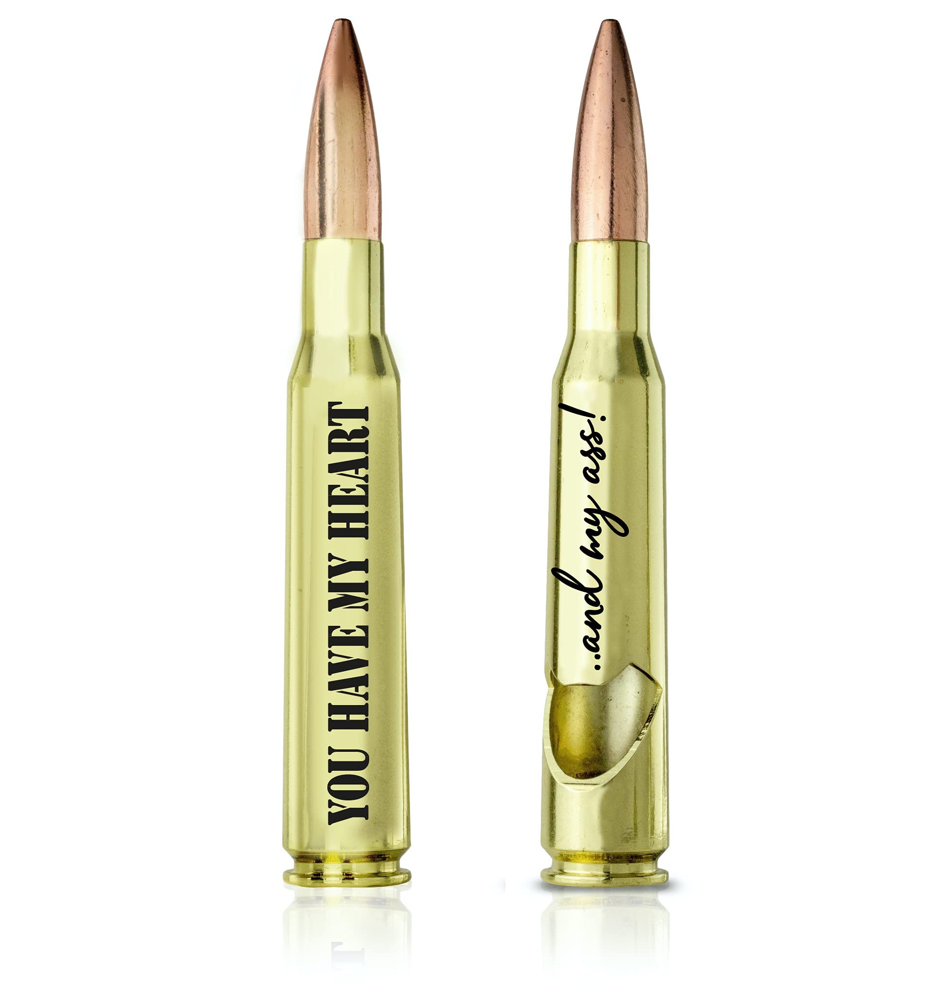 Funny Anniversary/Birthday Gifts For Boyfriend I Husband Birthday Gift - ''You Have My Heart And My As!'' - 50 Cal Bottle Opener
