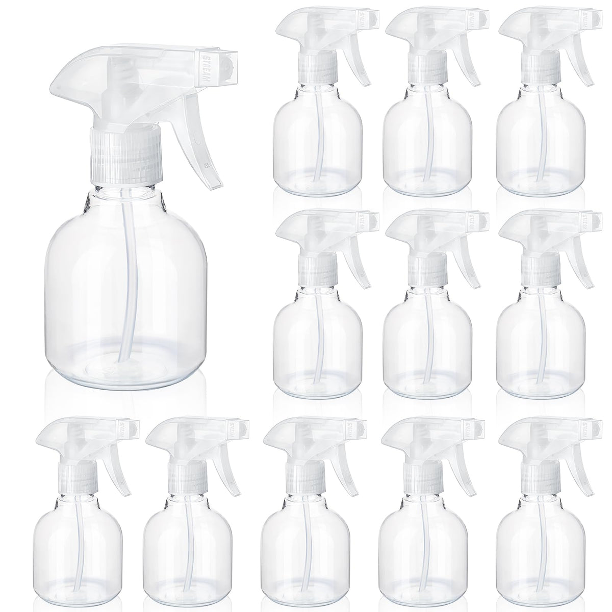 Jinei 24 Pcs 8 Oz Empty Plastic Spray Bottle With Trigger Sprayers Pet Adjustable Head Sprayer From Fine To Stream Refillable Sp