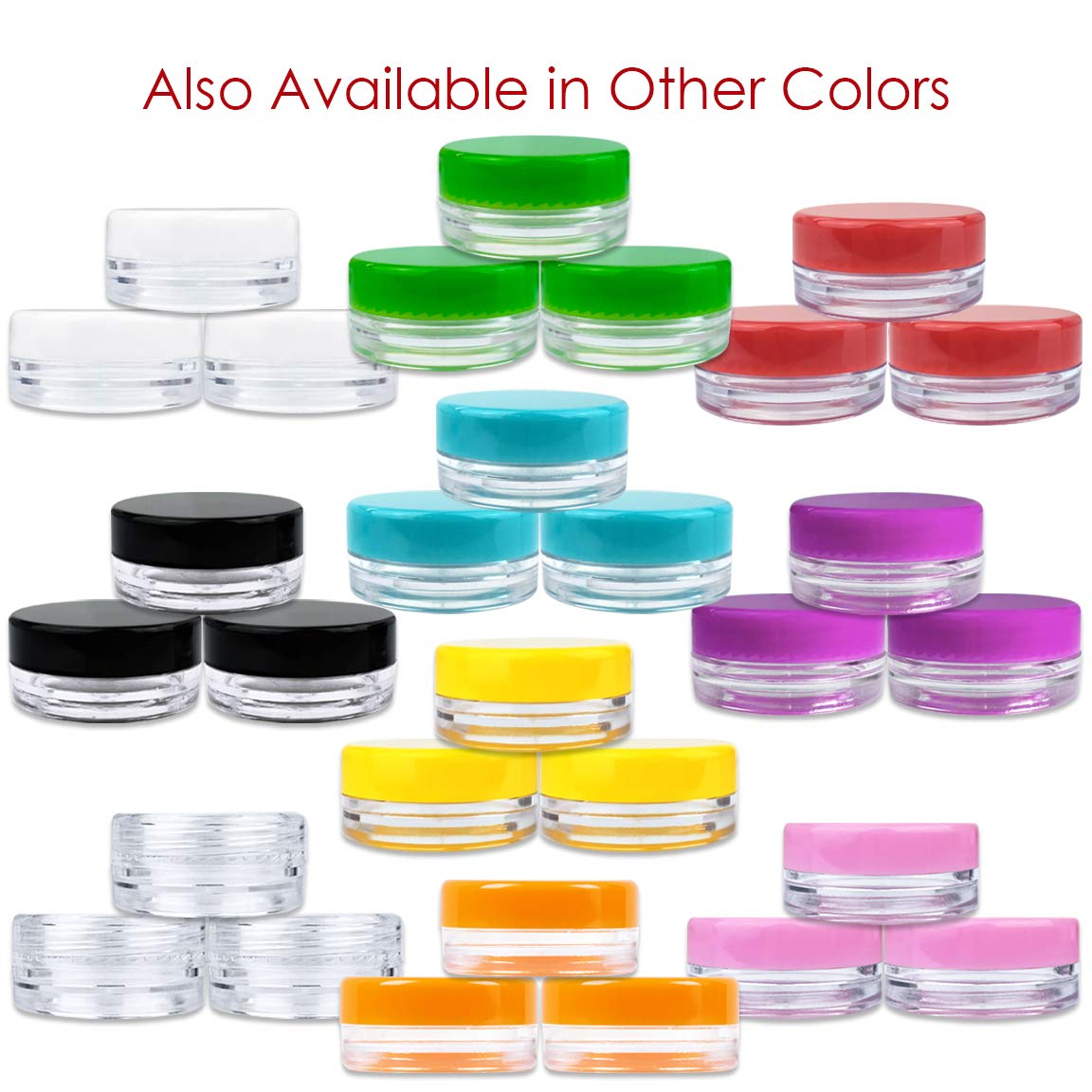 (200 Pieces Jars + Lid) Beauticom 3G/3ML Round Clear Jars with TEAL Sky Blue Screw Cap Lids for Scrubs  Oils  Toner  Salves  Creams  Lotions  Makeup Samples  Lip Balms - BPA Free