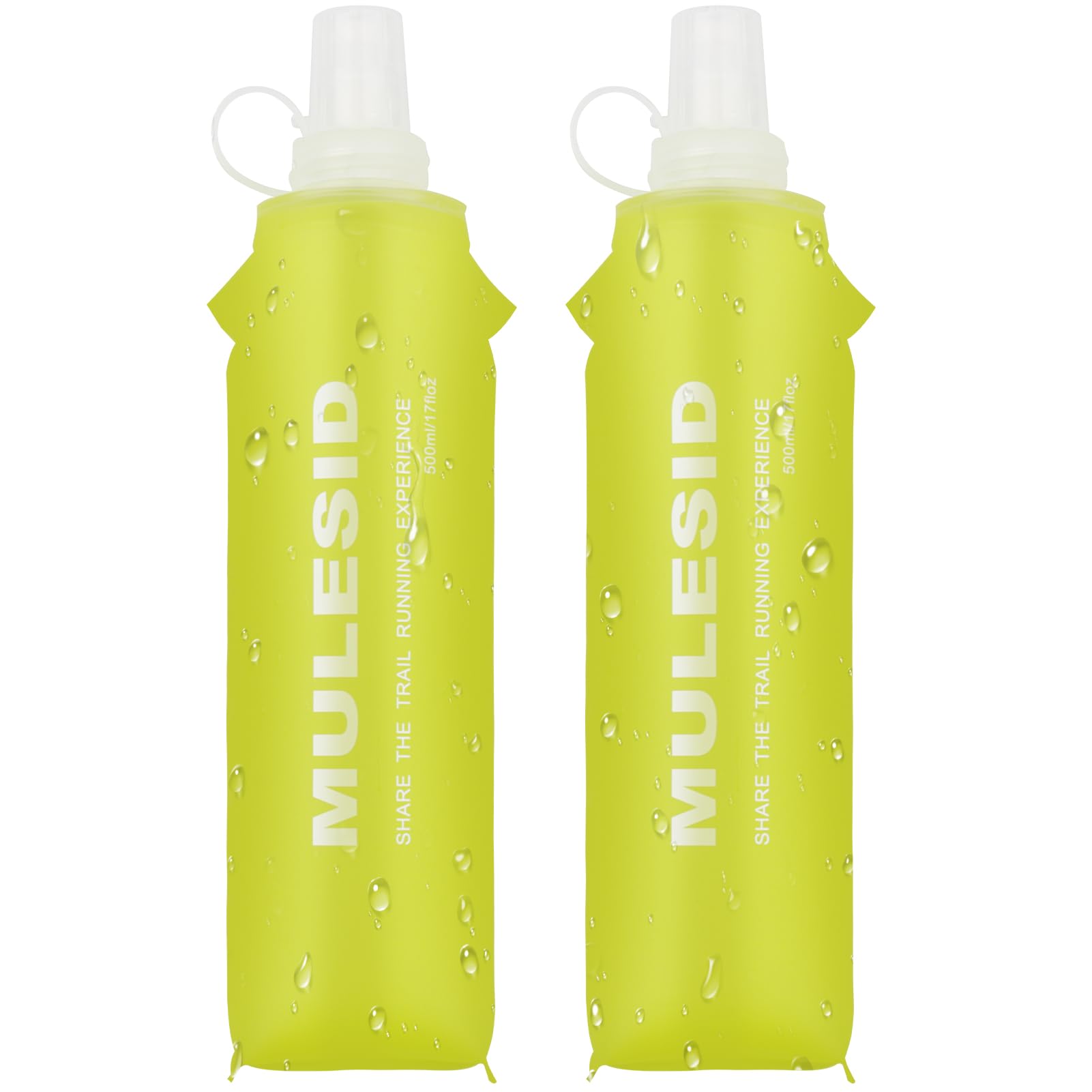 MULESID Soft Flask Running Bottles Collapsible Water Bottle Foldable for Traveling Running Vest Collapse Hydration TPU 500ml for